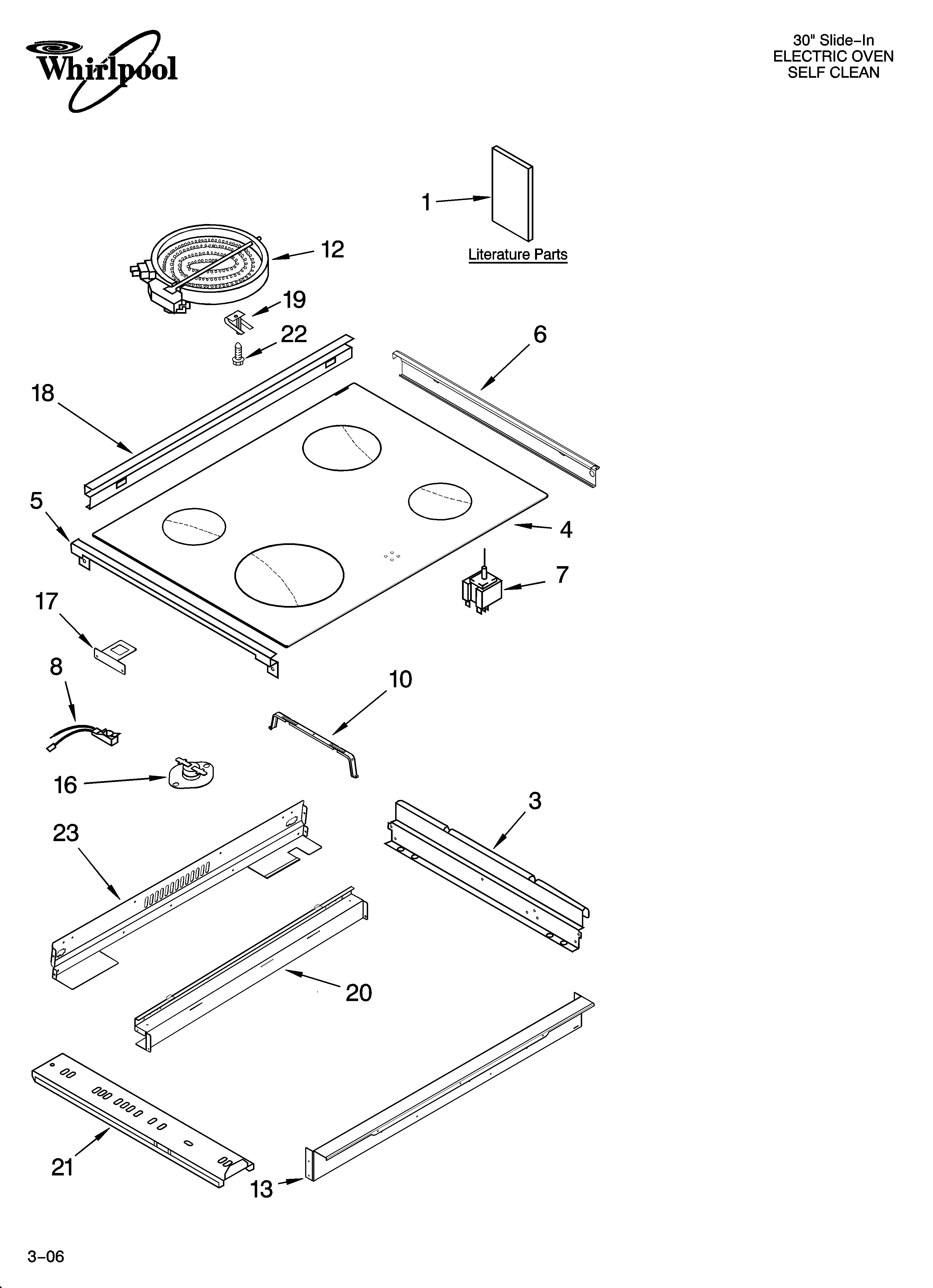 Whirlpool YGY398LXPQ00 cooktop parts diagram