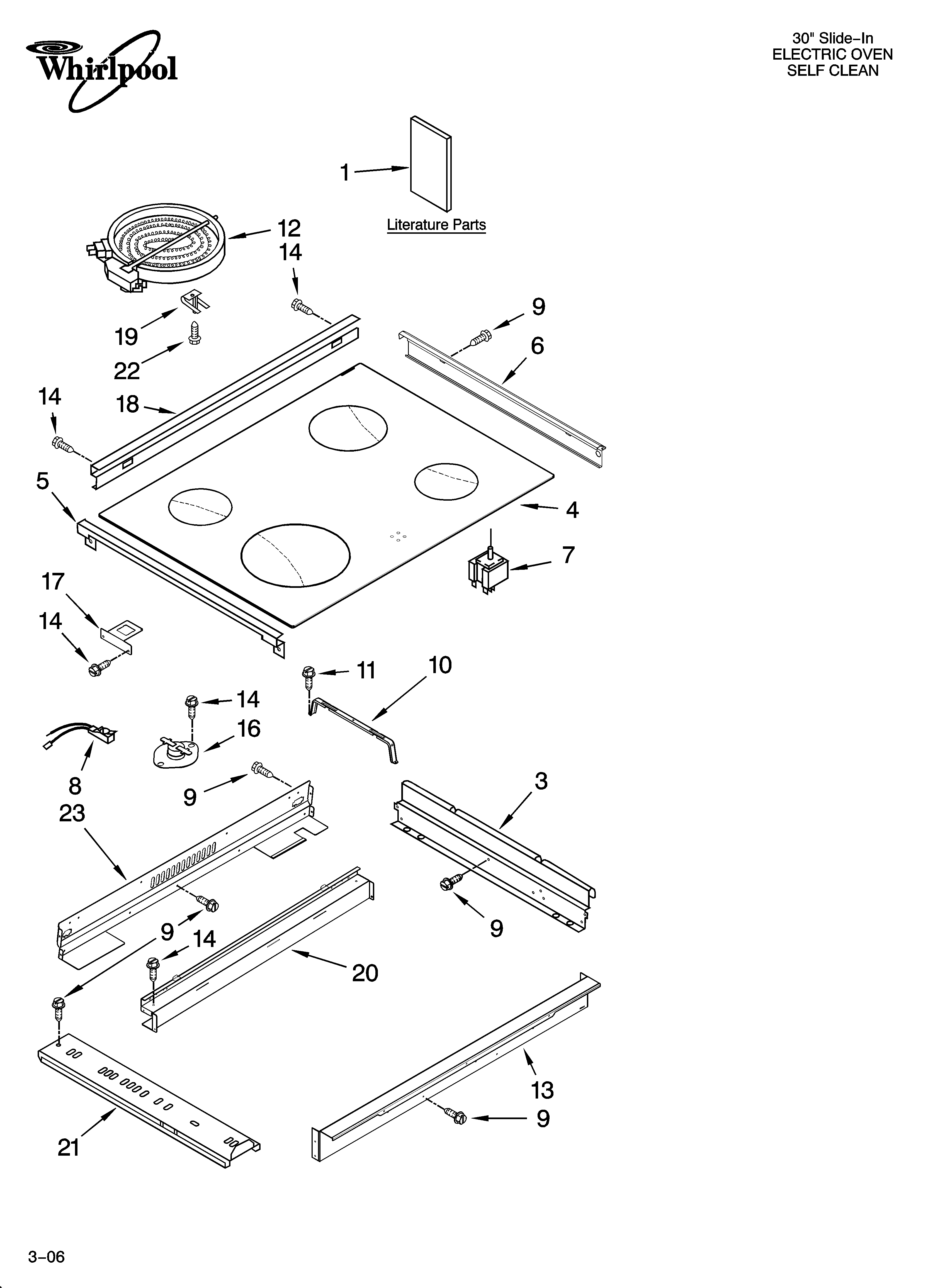 Whirlpool YGY398LXPB01 cooktop parts diagram