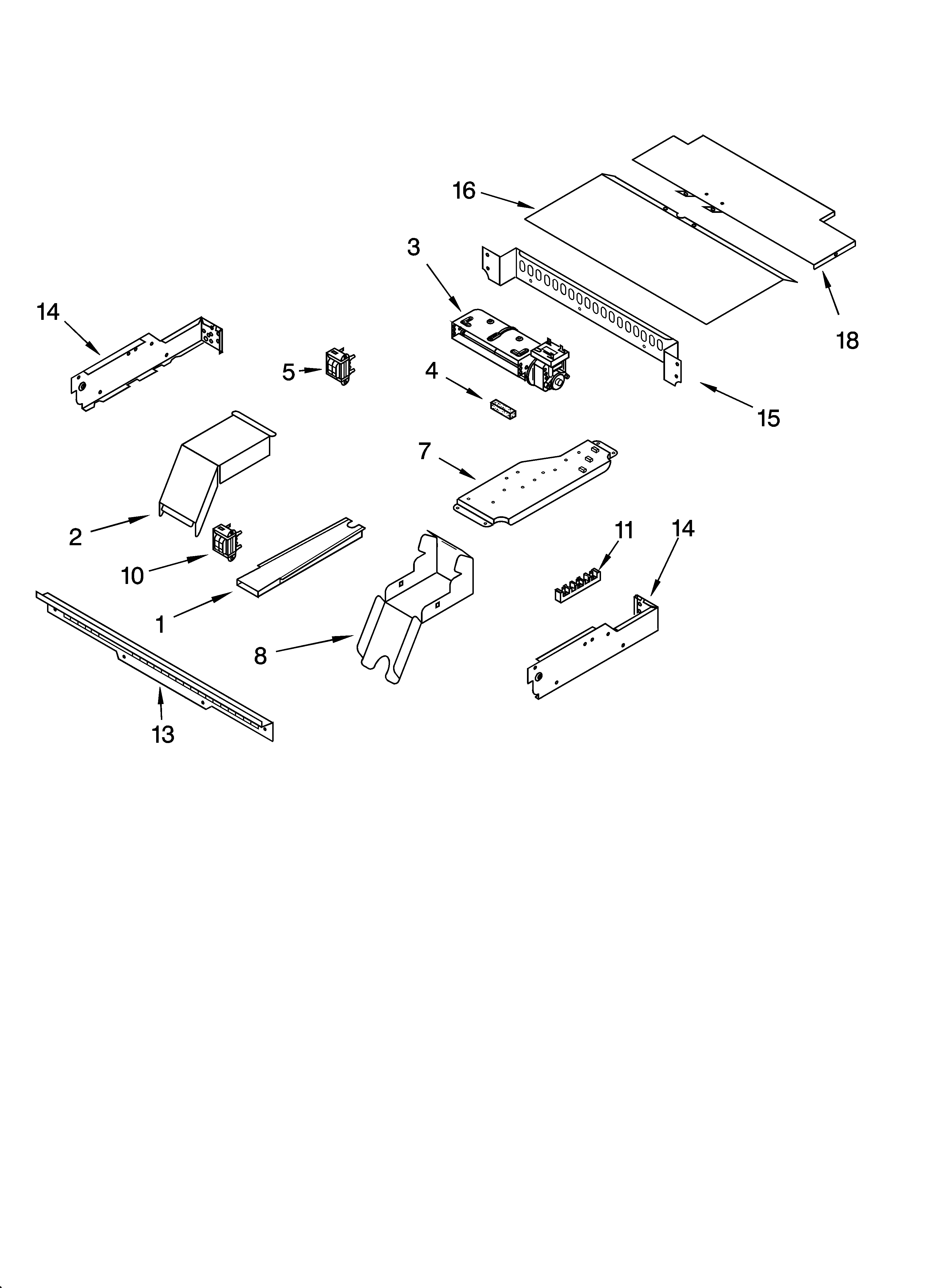 KitchenAid YKEBC107KT0 top venting parts, miscellaneous parts diagram