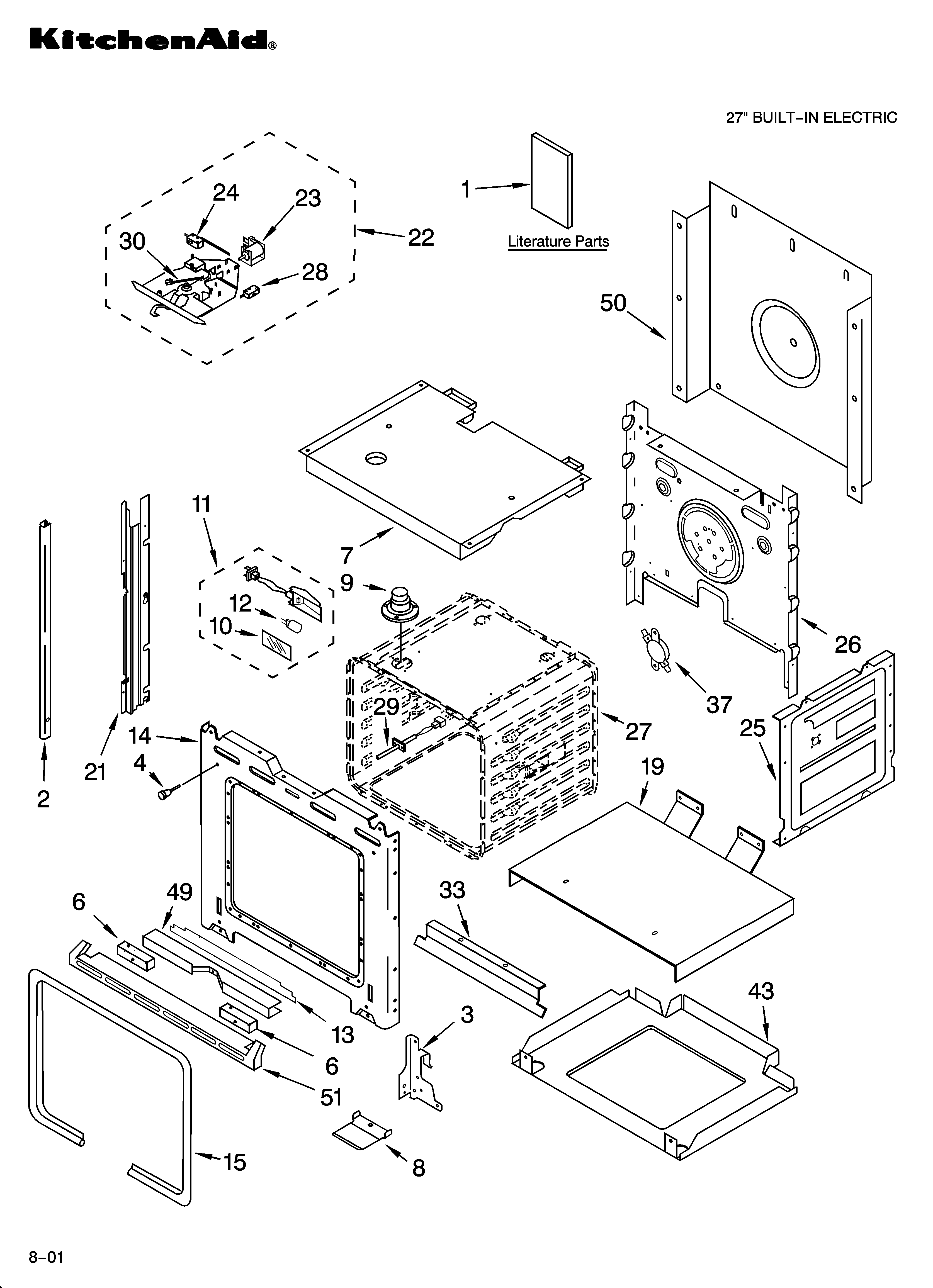 KitchenAid YKEBC177KM0 oven parts diagram