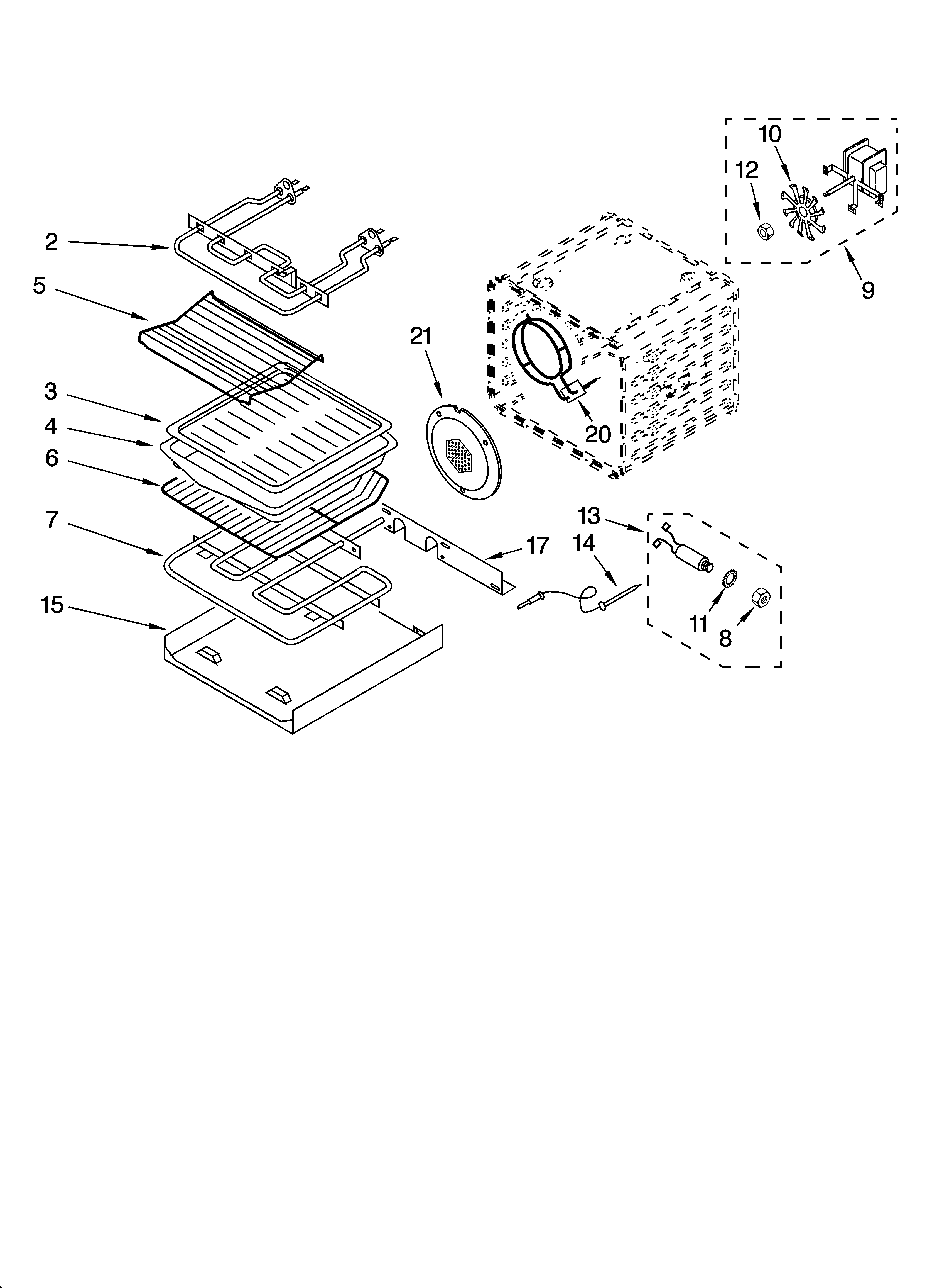 KitchenAid YKEBC177KM0 internal oven parts diagram