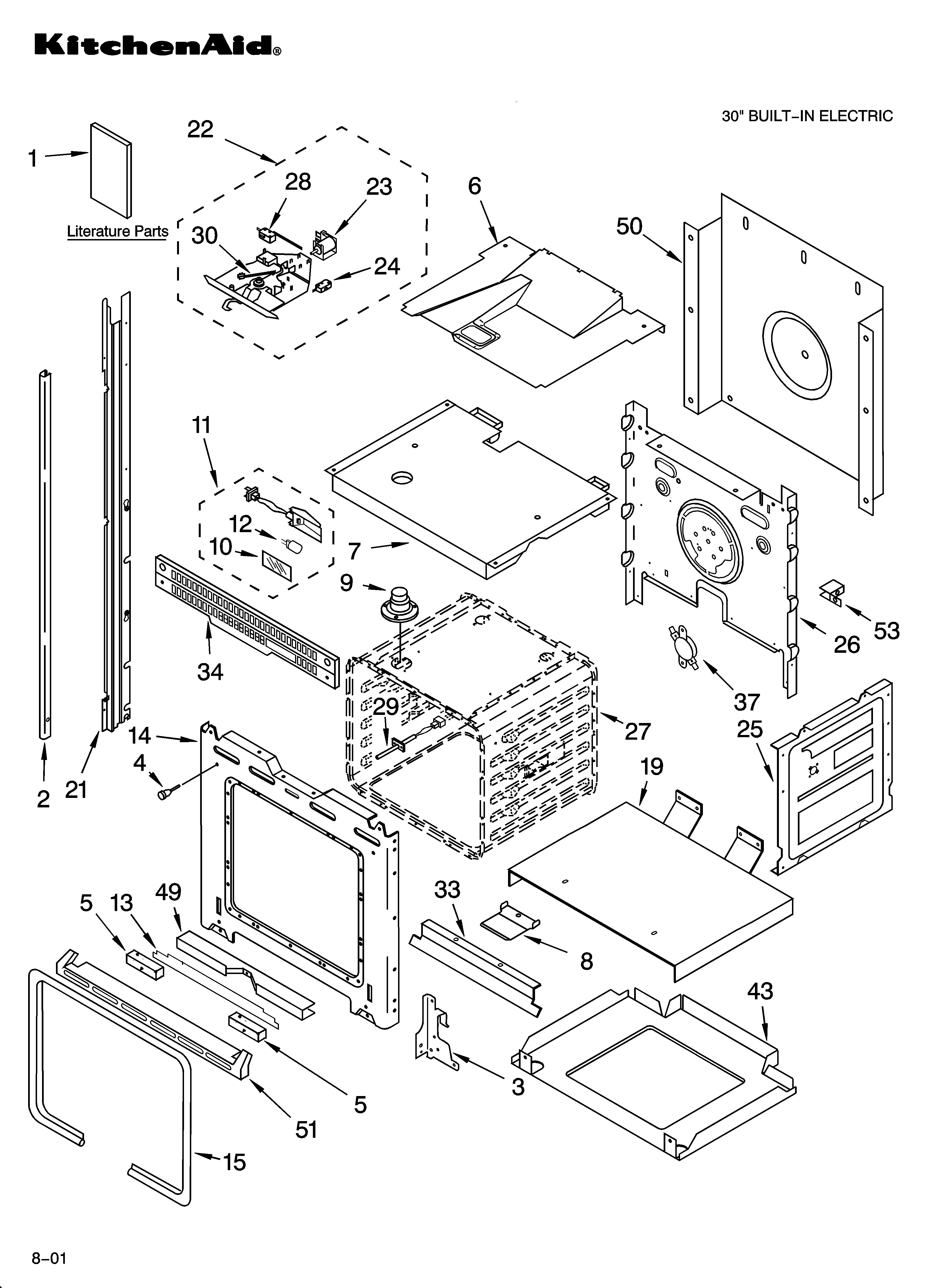 KitchenAid YKEBC208KM0 oven parts diagram