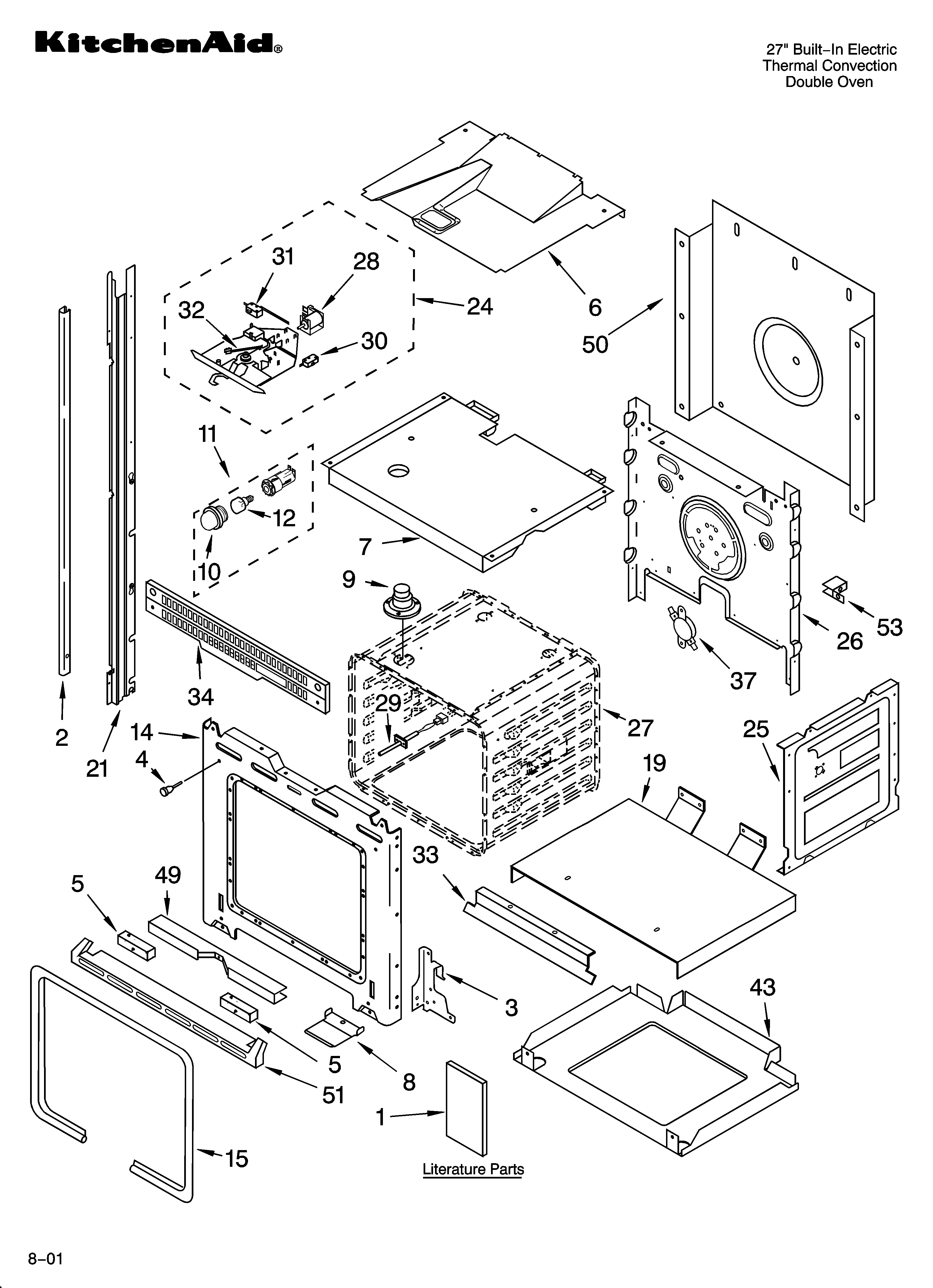 KitchenAid YKEBC278KB0 oven parts diagram