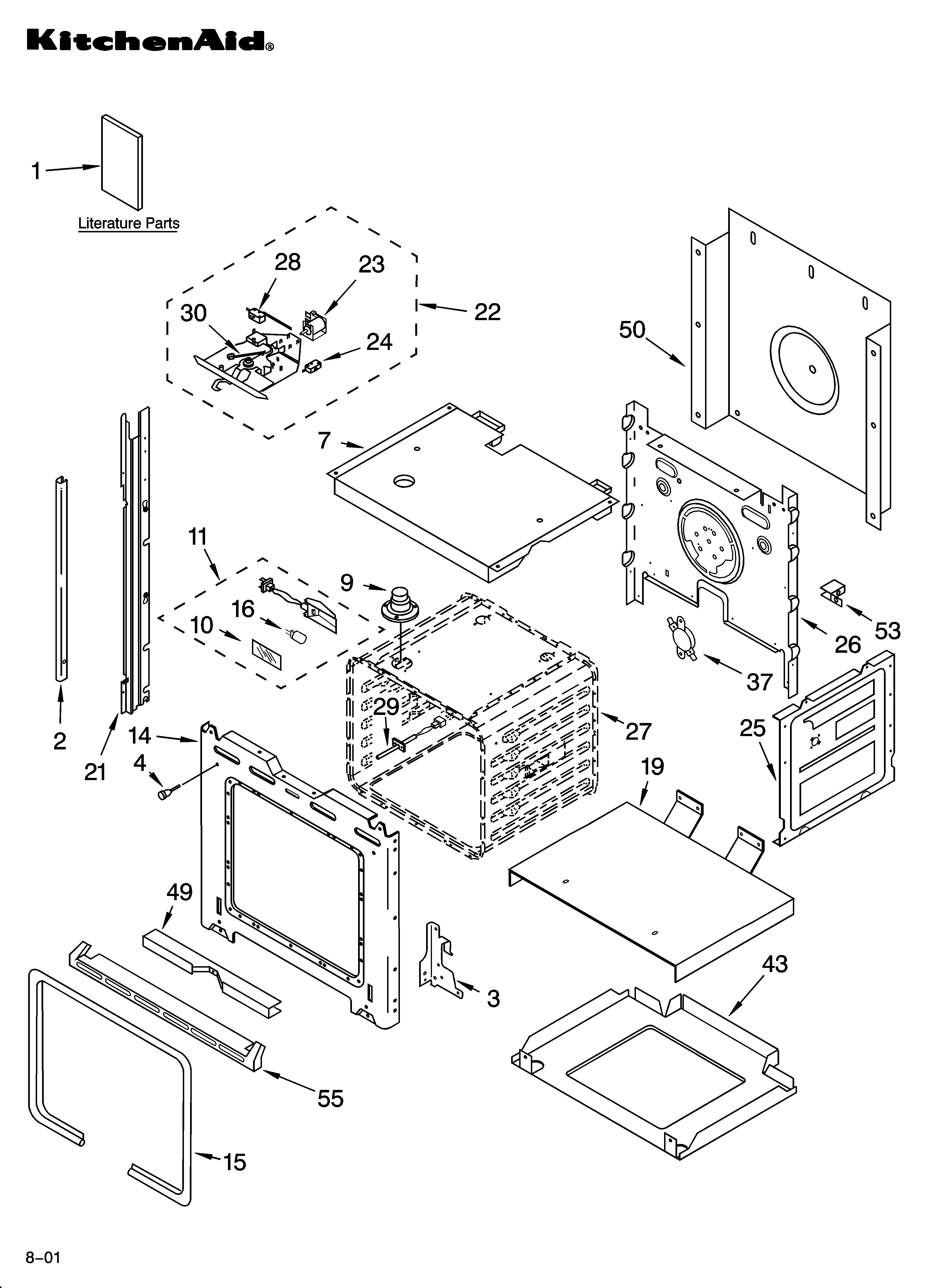 KitchenAid YKEBS107DS7 oven parts diagram