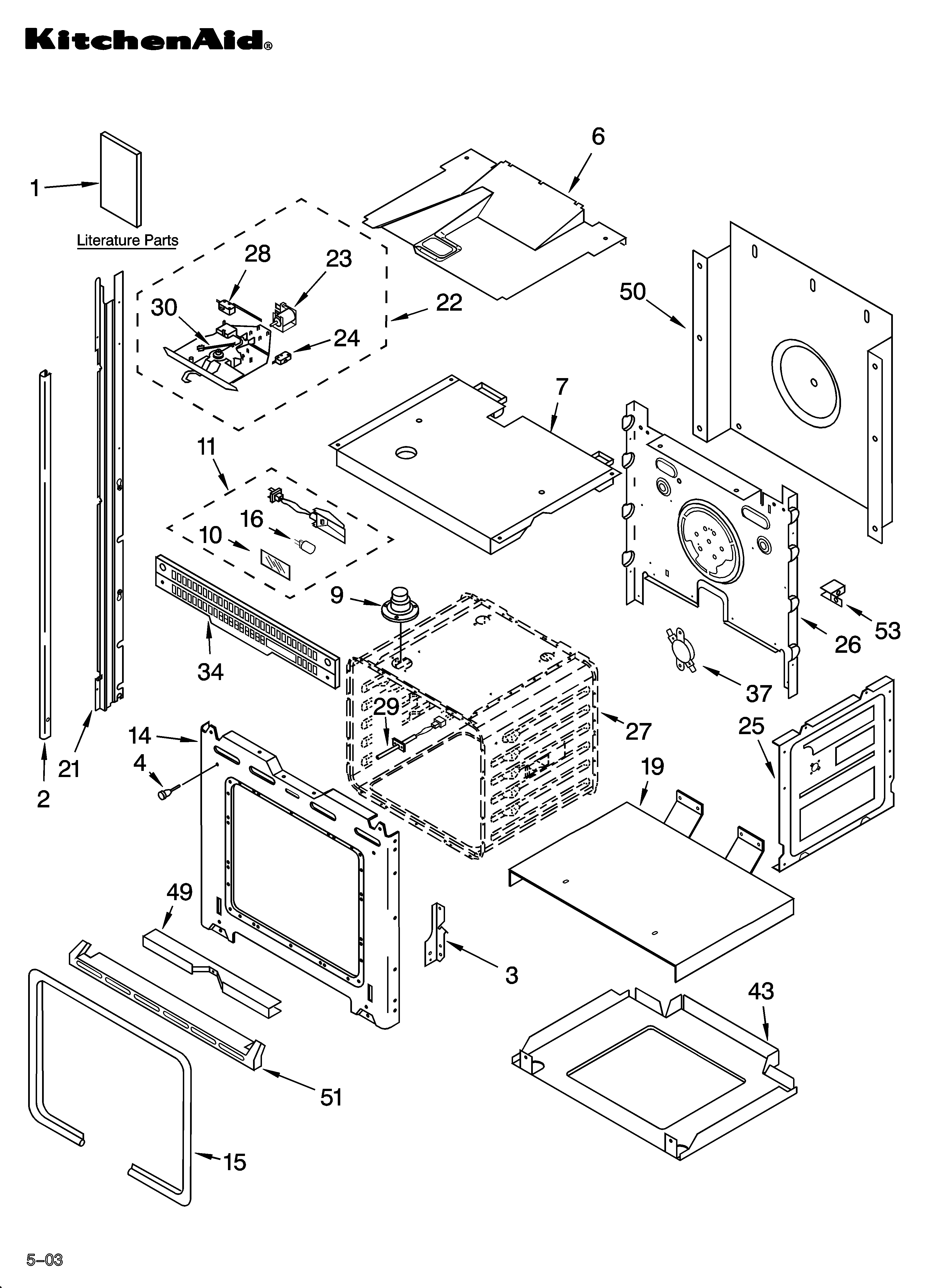 KitchenAid YKEBS208DW6 oven parts diagram