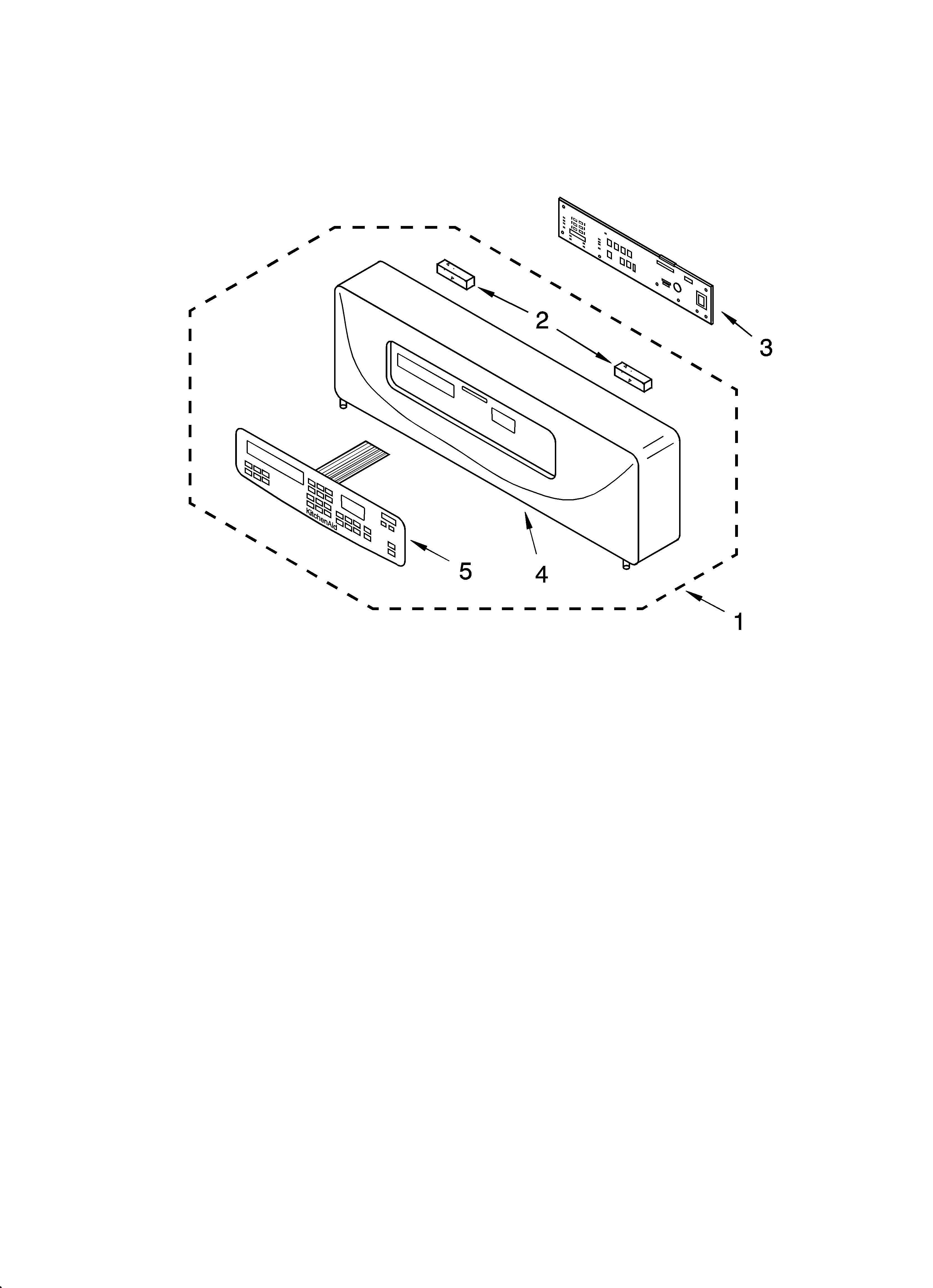 KitchenAid YKEBS208DW6 control panel parts diagram
