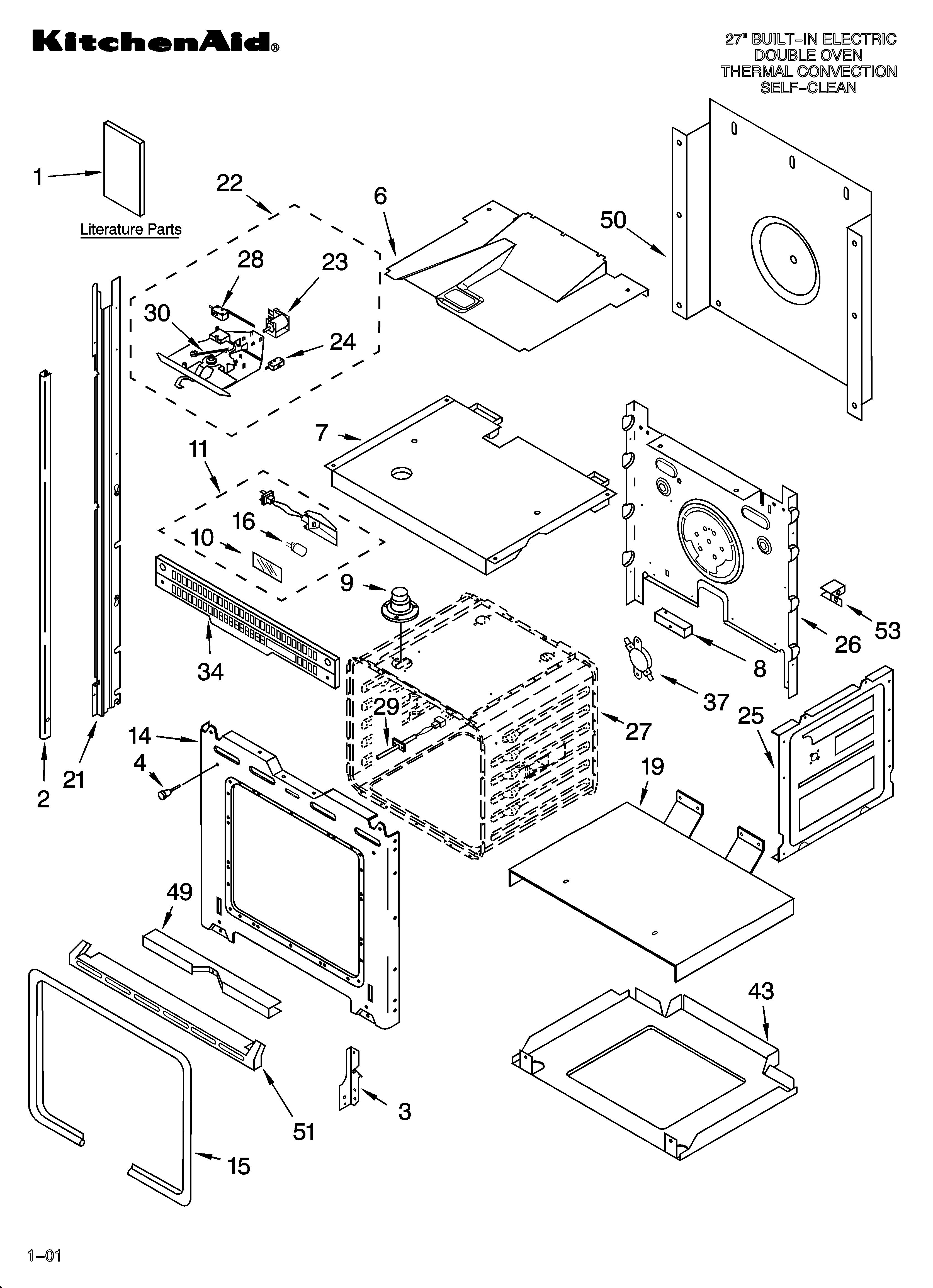 KitchenAid YKEBS278DB6 oven parts diagram