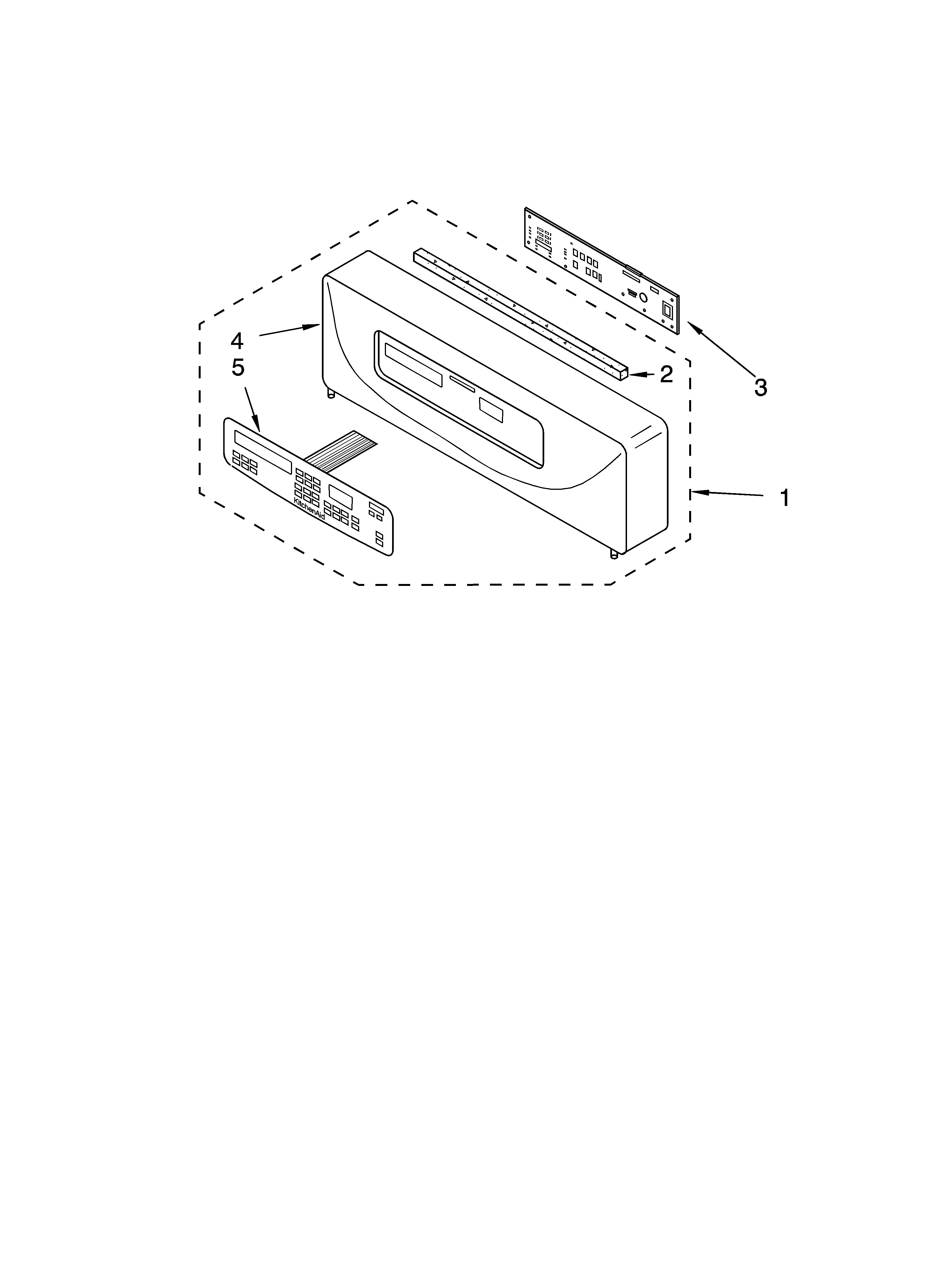 KitchenAid YKEBS278DB6 control panel parts diagram
