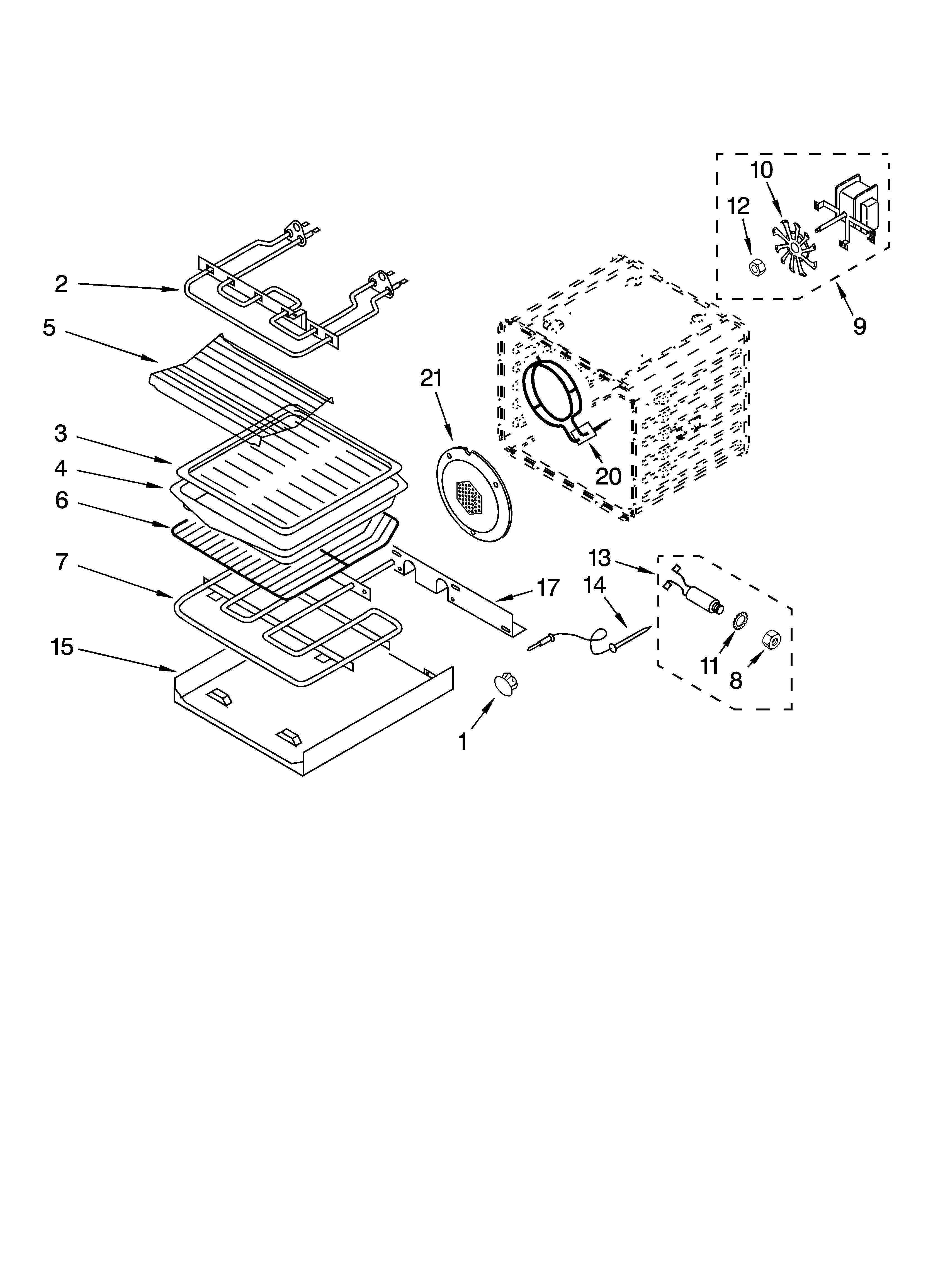 KitchenAid YKEBS278DB6 internal oven parts diagram