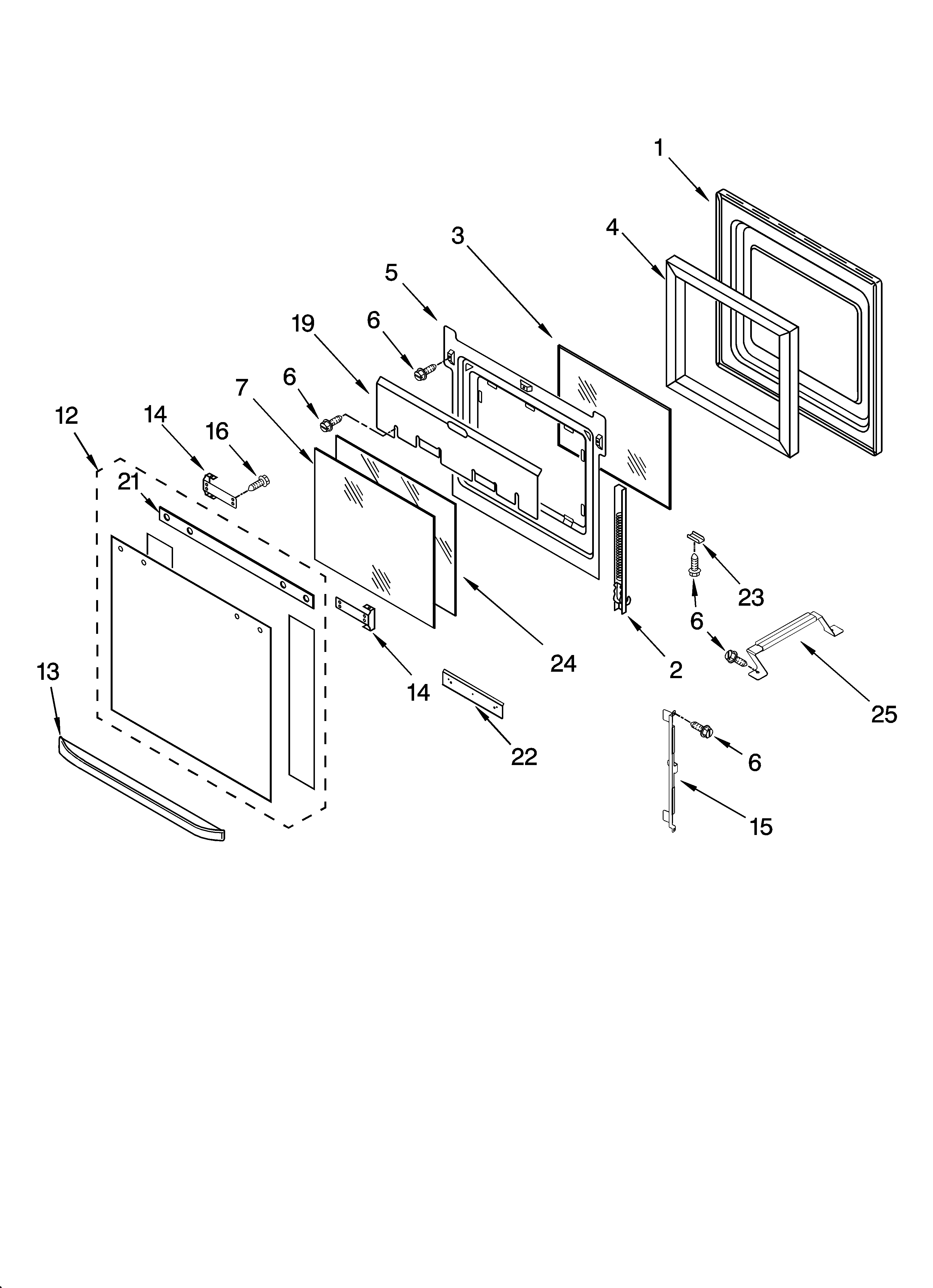 KitchenAid YKEHC309JB5 oven door parts diagram