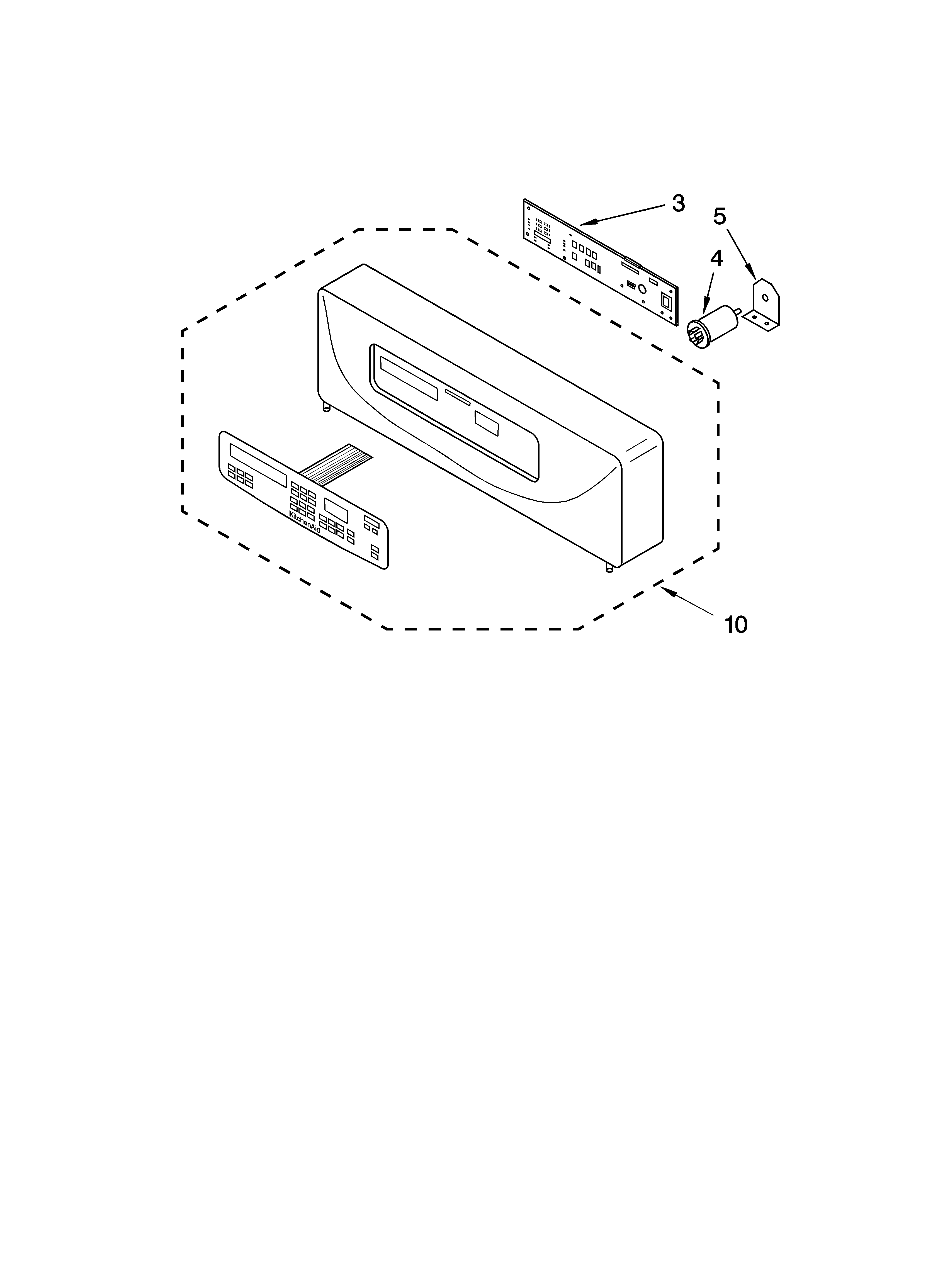 KitchenAid YKEMS307GS2 control panel parts diagram