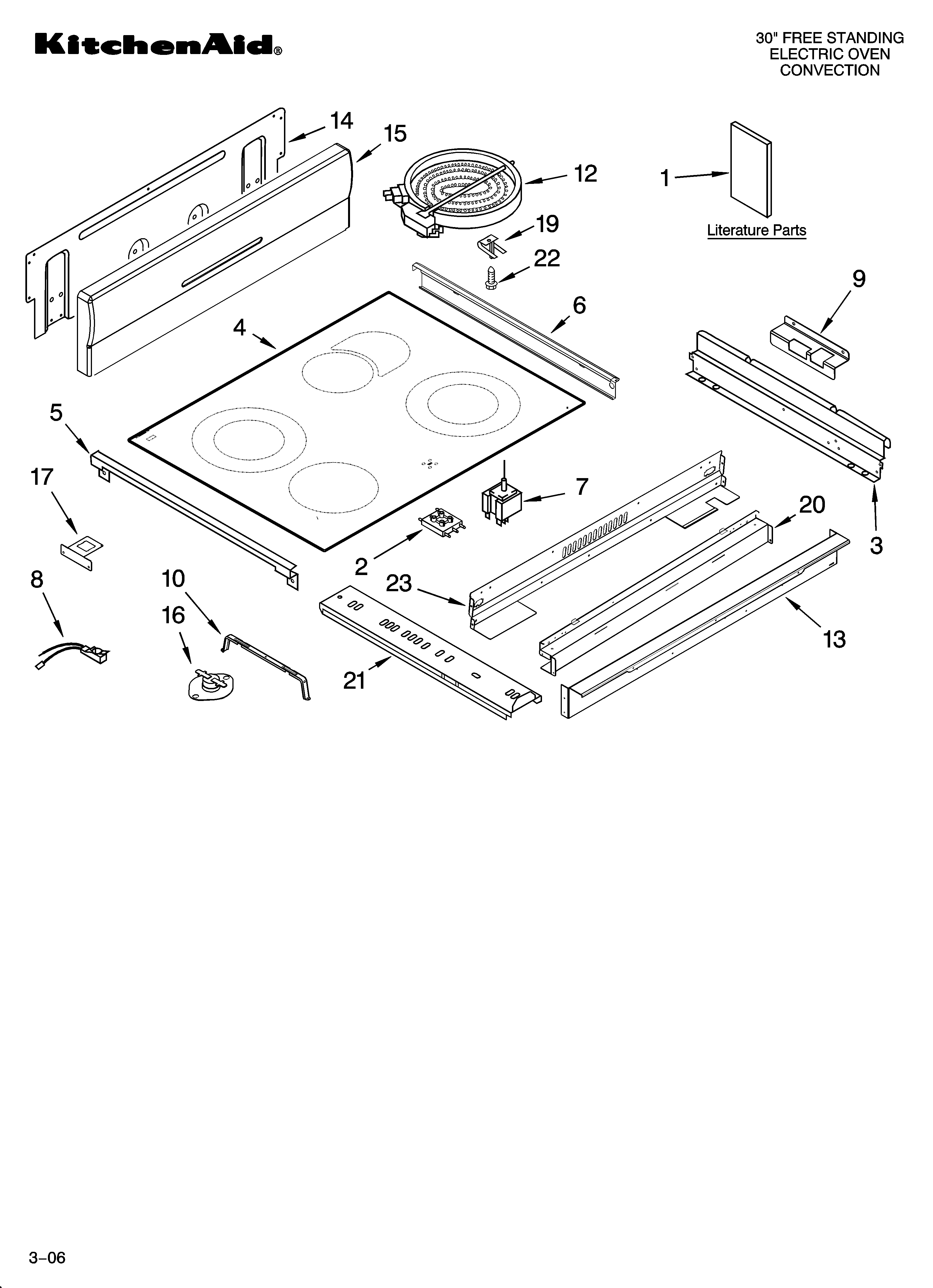 KitchenAid YKERA807PC00 cooktop parts diagram