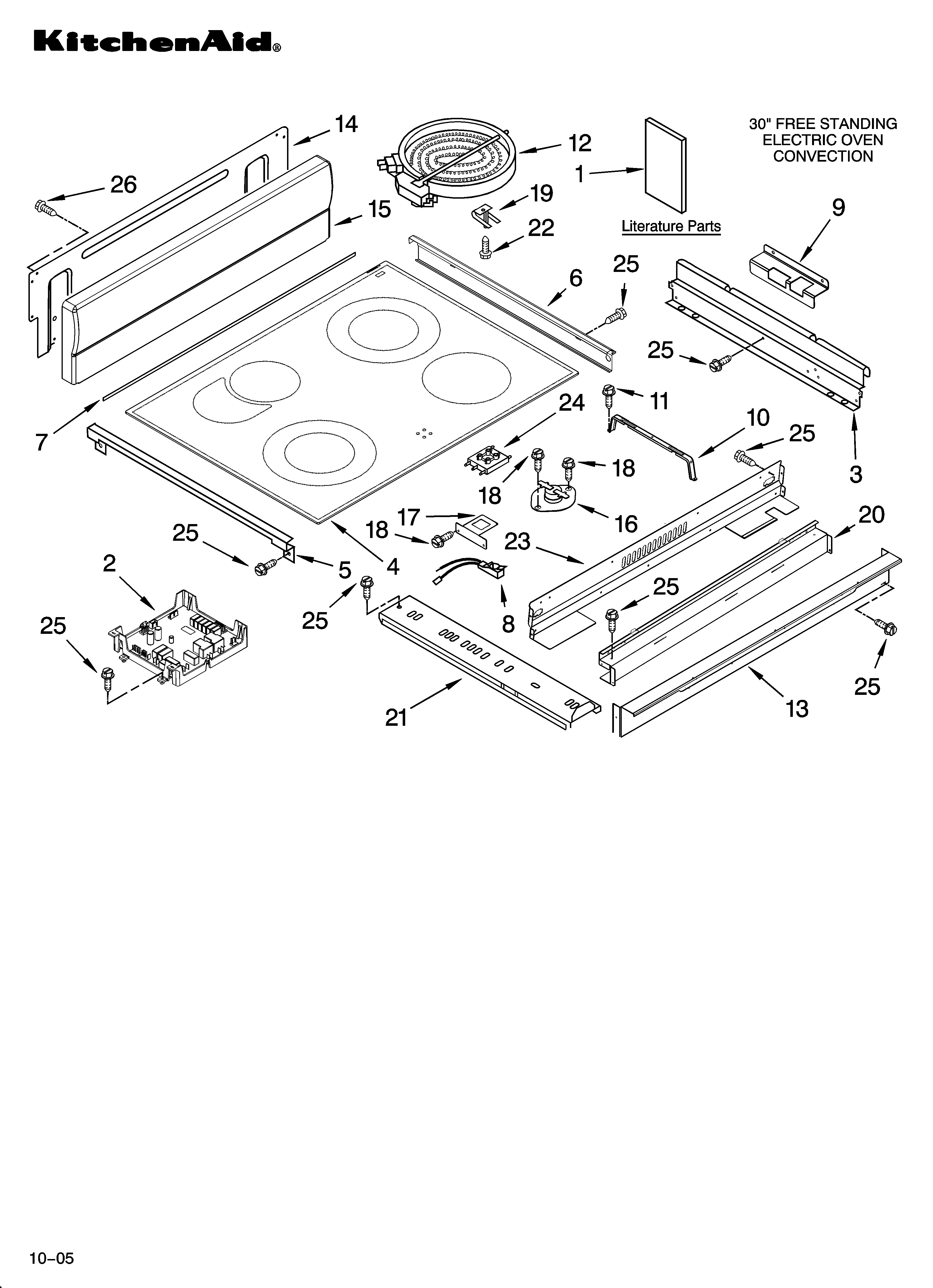 KitchenAid YKERA807PC01 cooktop parts diagram