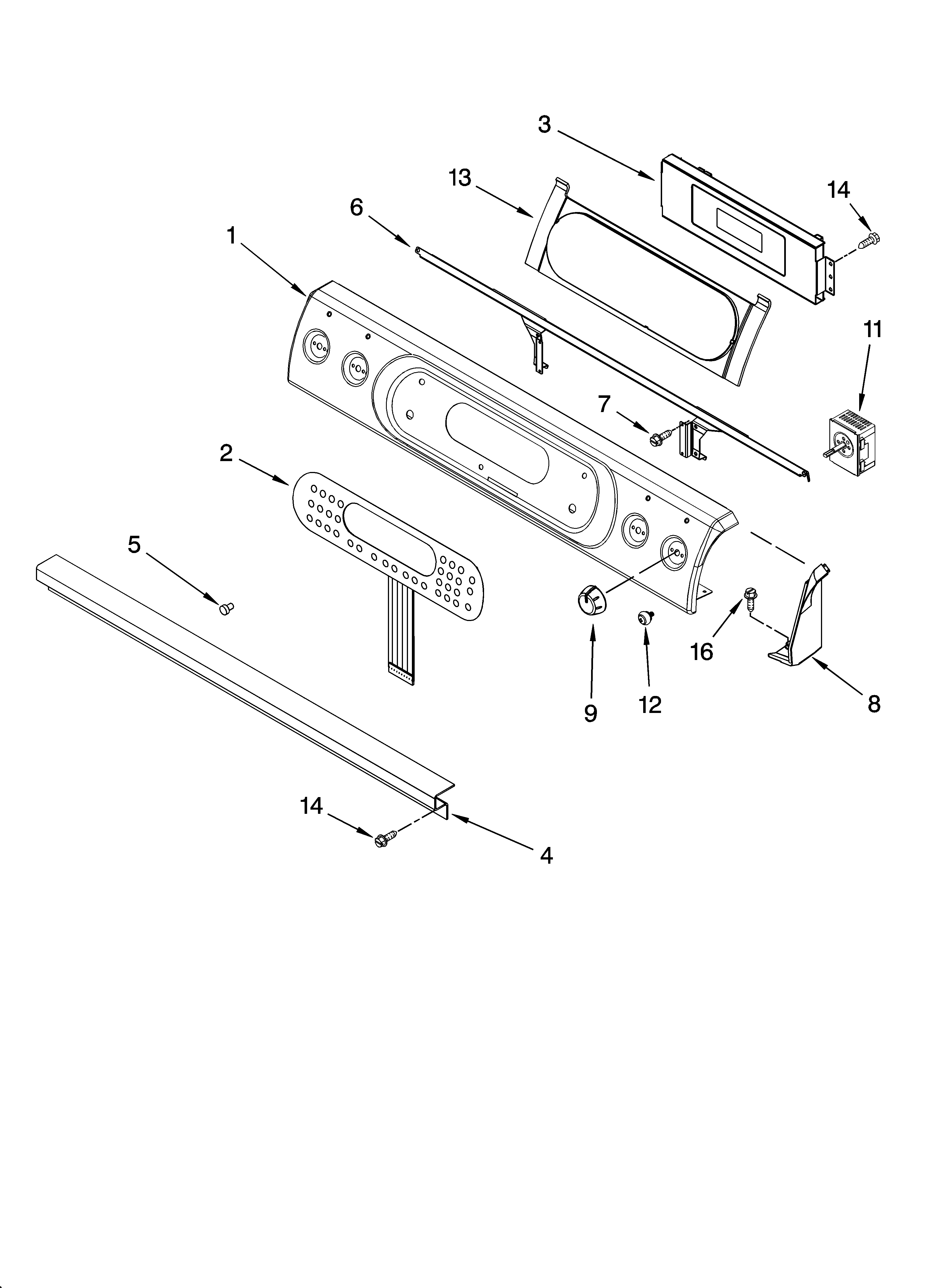 KitchenAid YKERA807PP02 control panel parts diagram