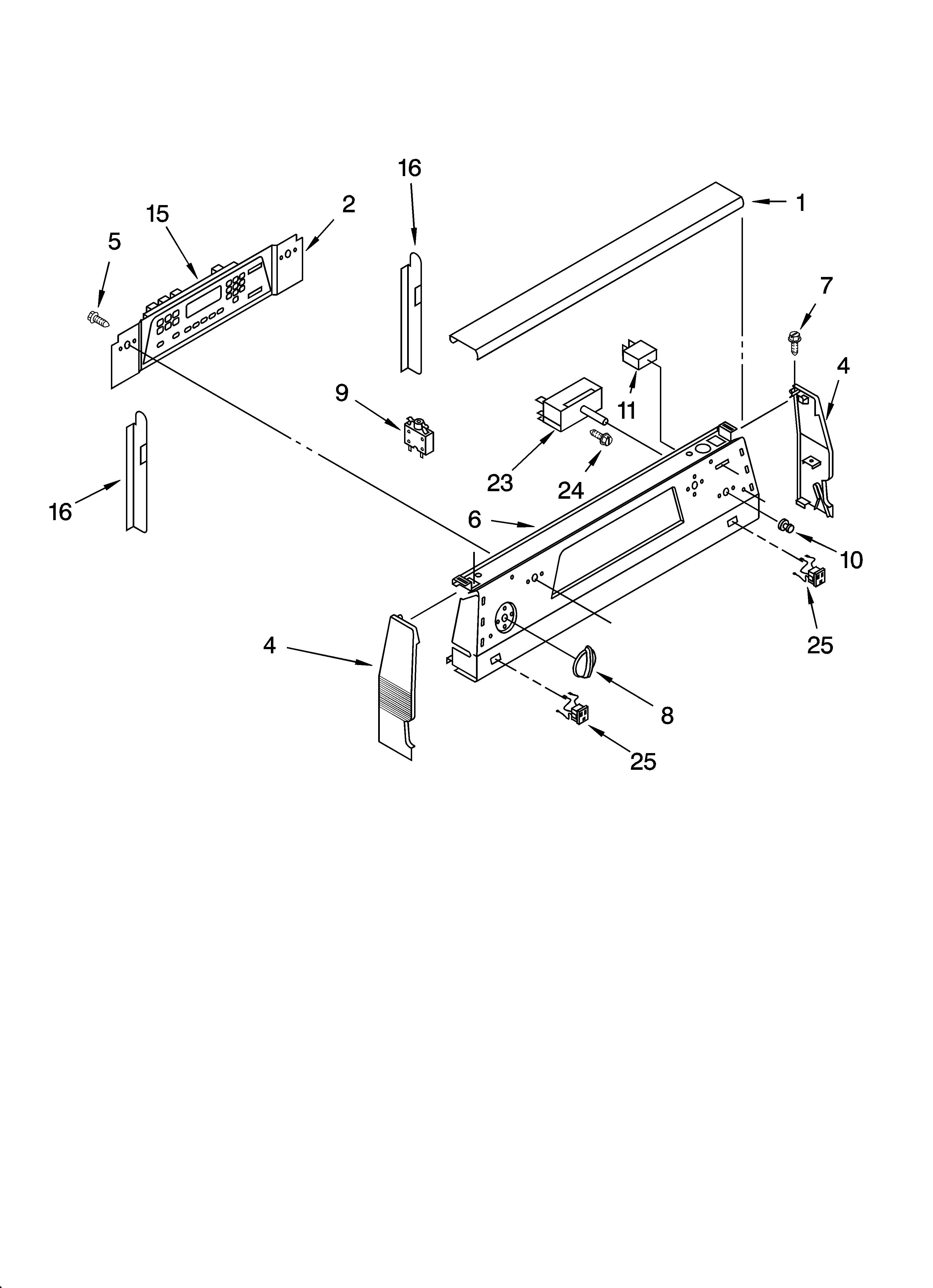 KitchenAid YKERI500HW2 control panel parts diagram