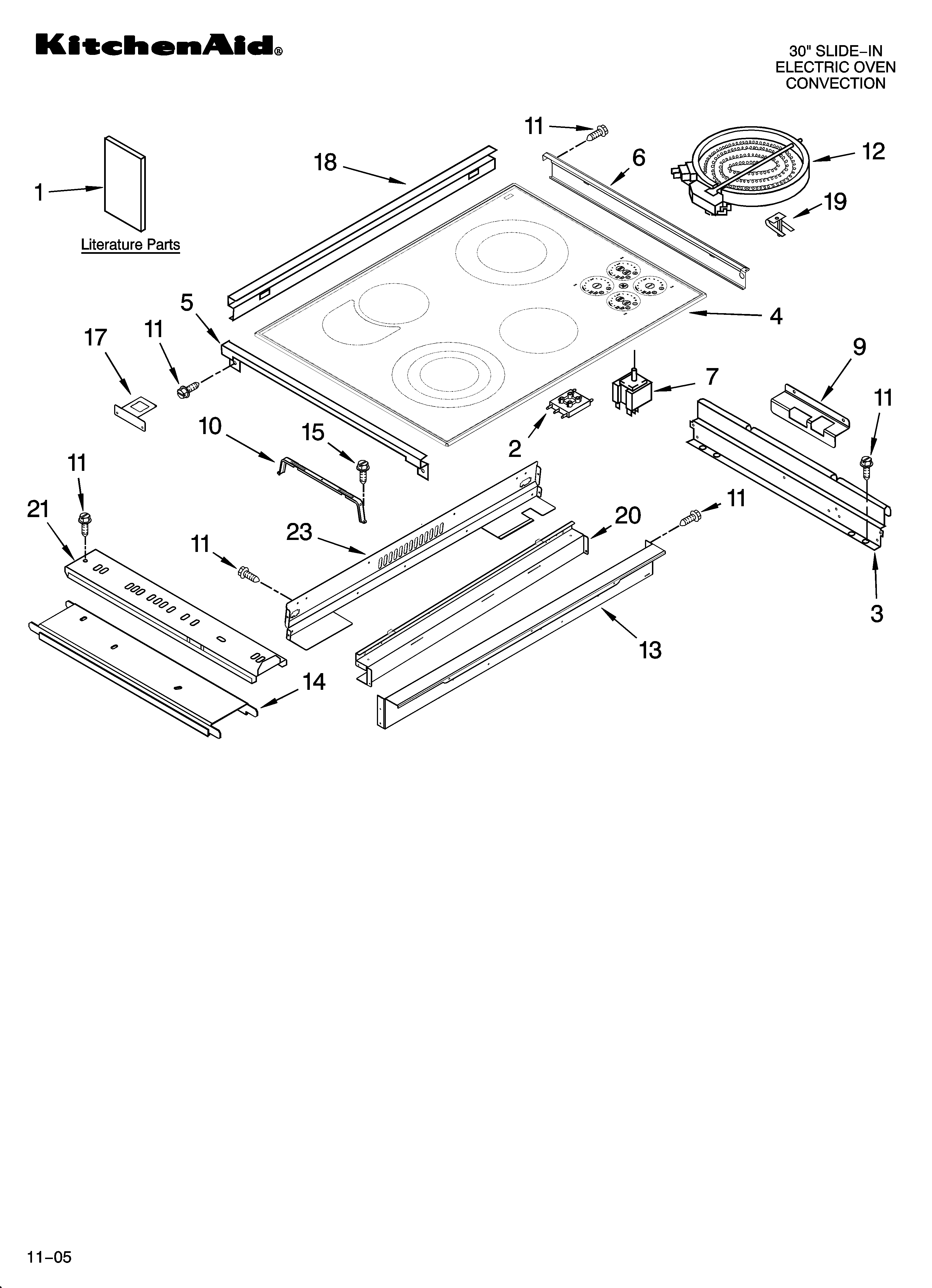 KitchenAid YKESA907PB02 cooktop parts diagram