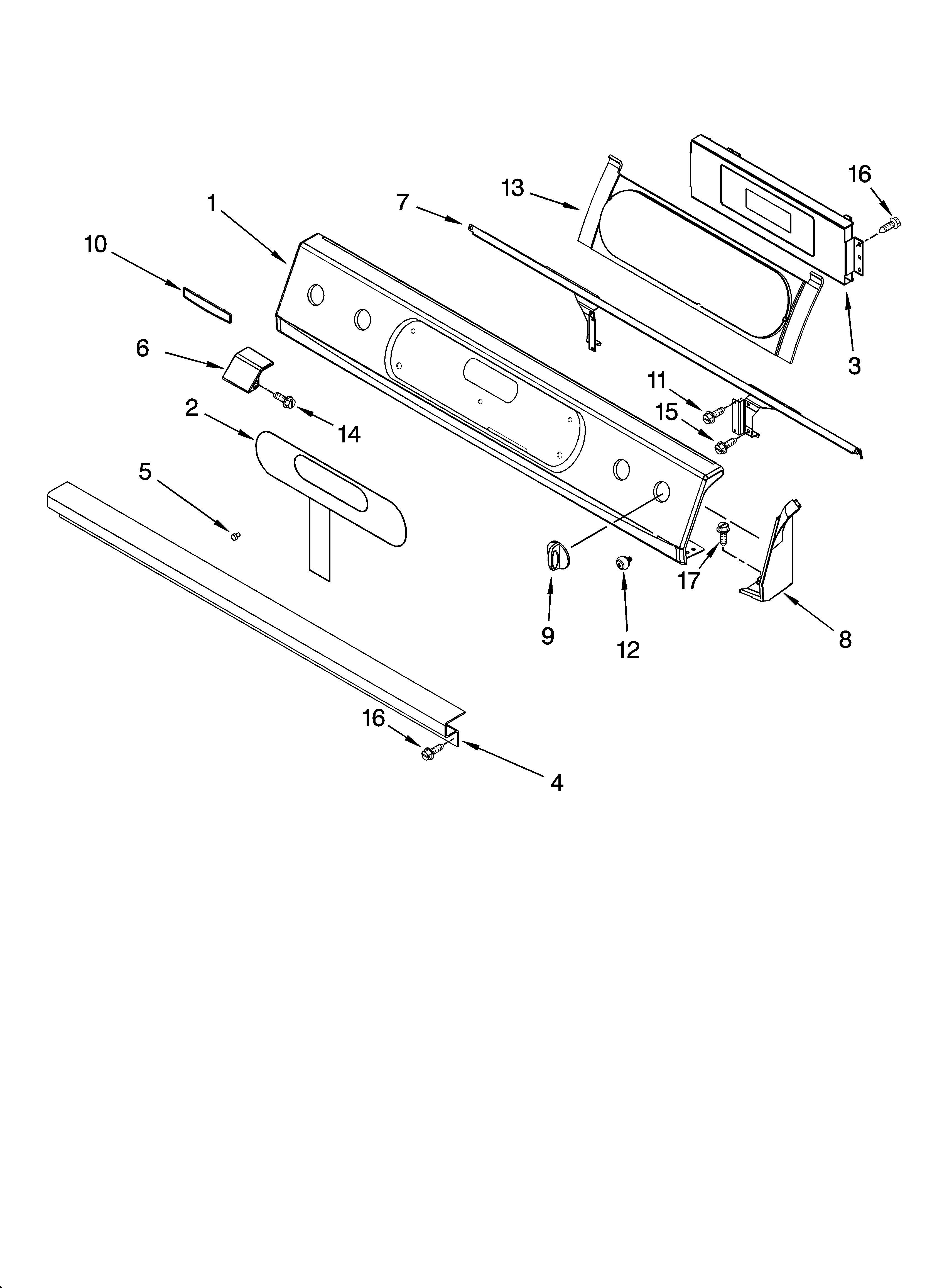 KitchenAid YKESA907PB02 control panel parts diagram