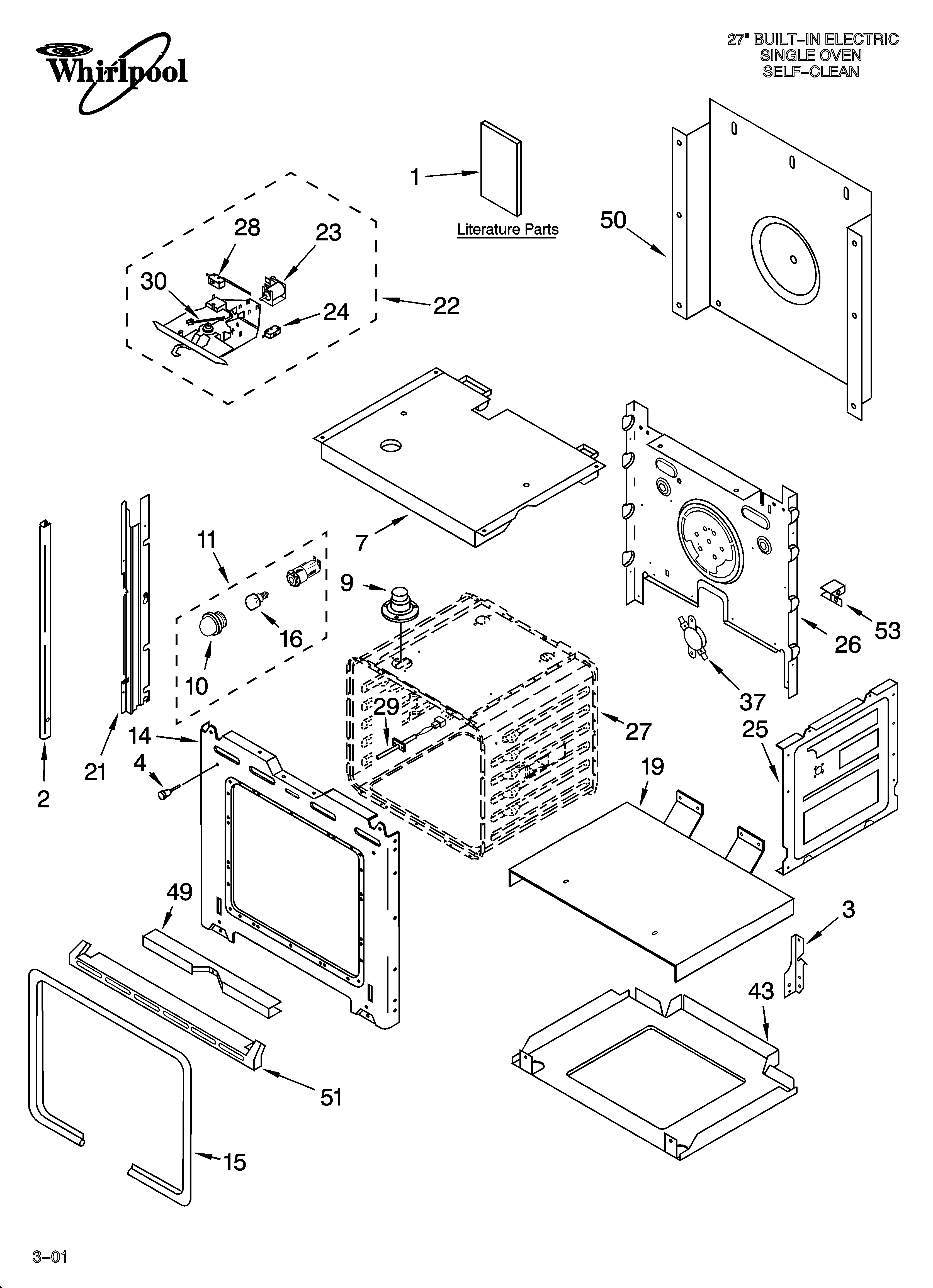 Whirlpool YRBS275PDQ6 oven parts diagram