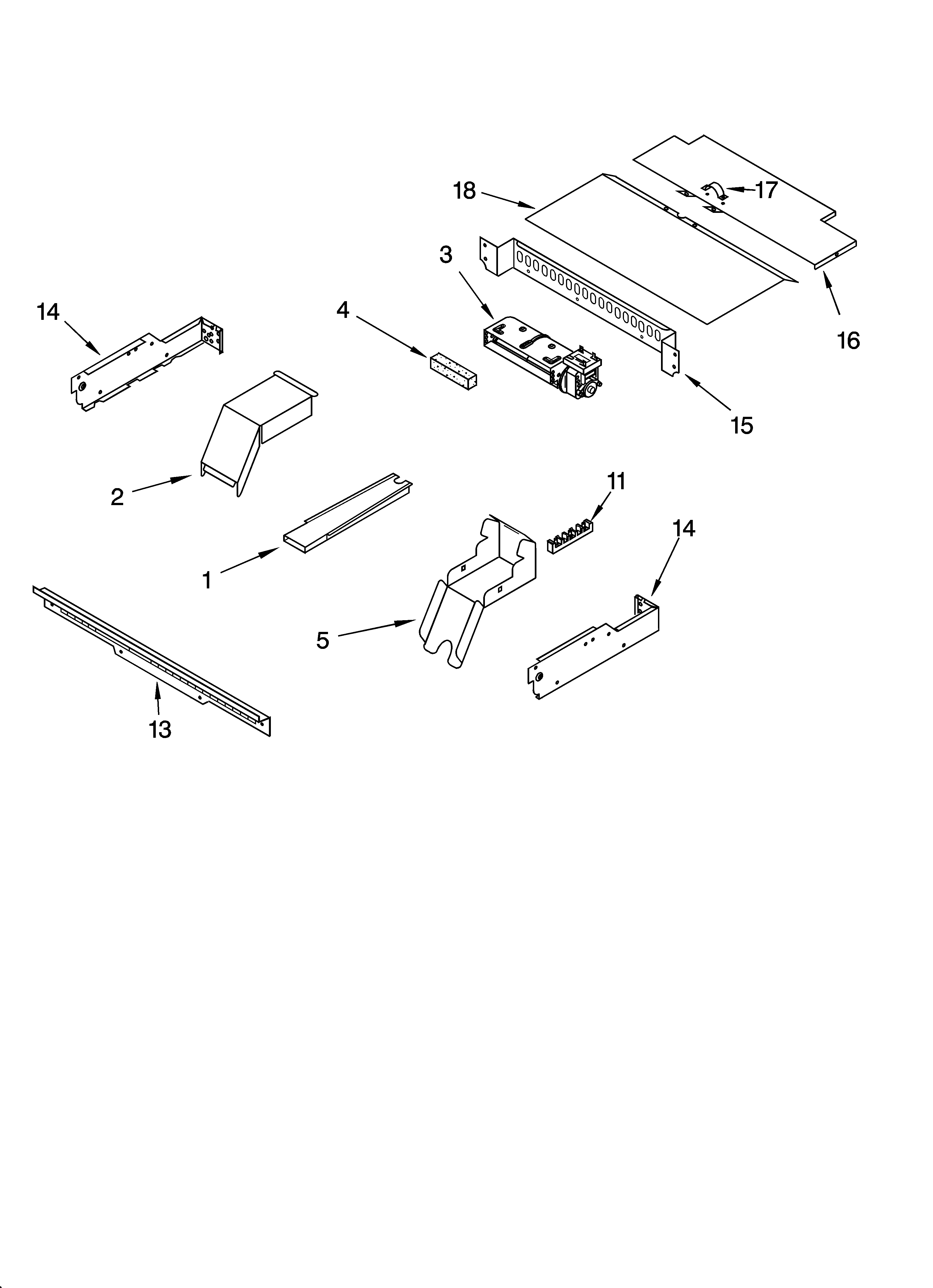 Whirlpool YRBS275PDB7 top venting parts, miscellaneous parts diagram