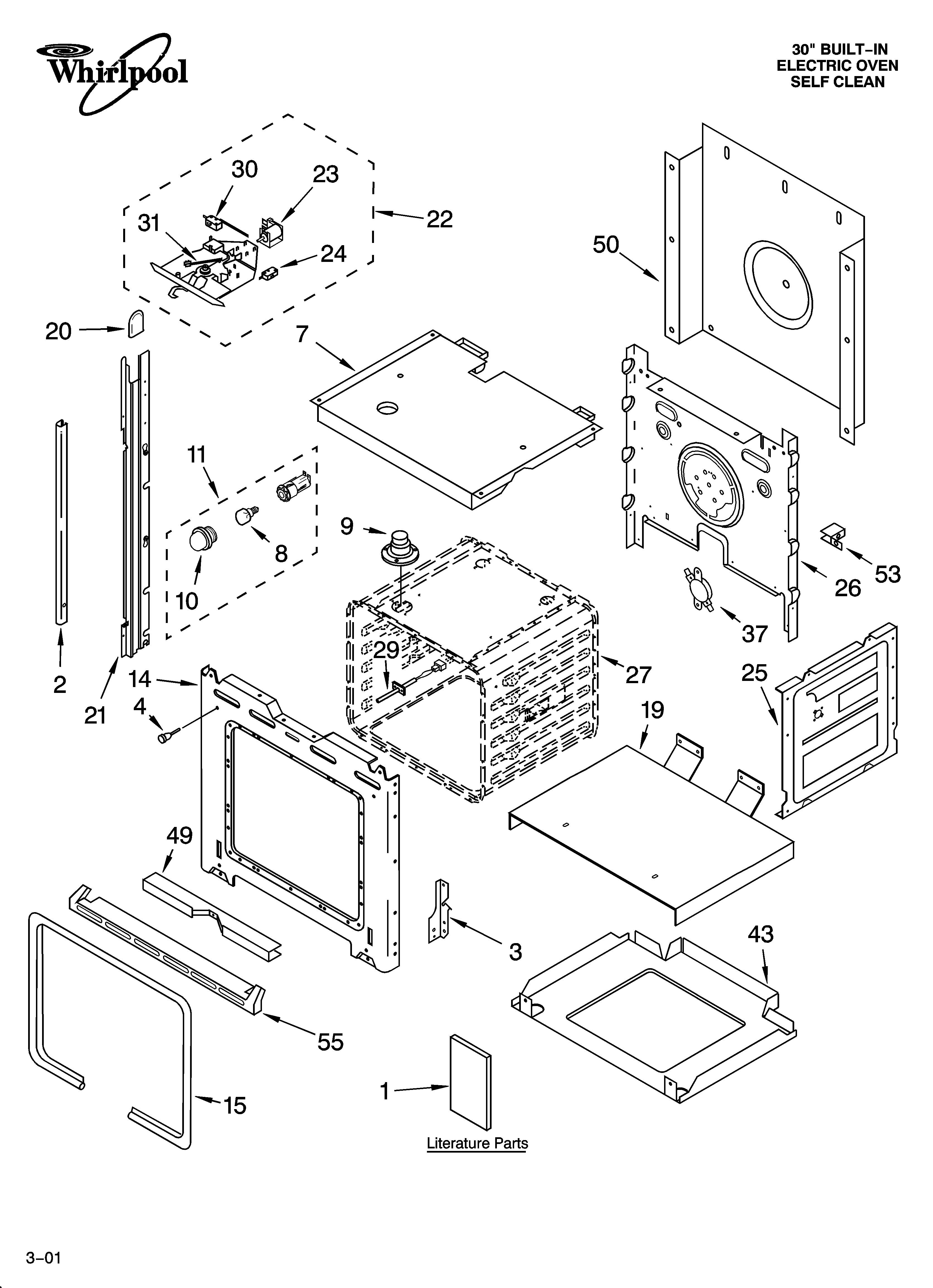Whirlpool YRBS305PDQ6 oven parts diagram