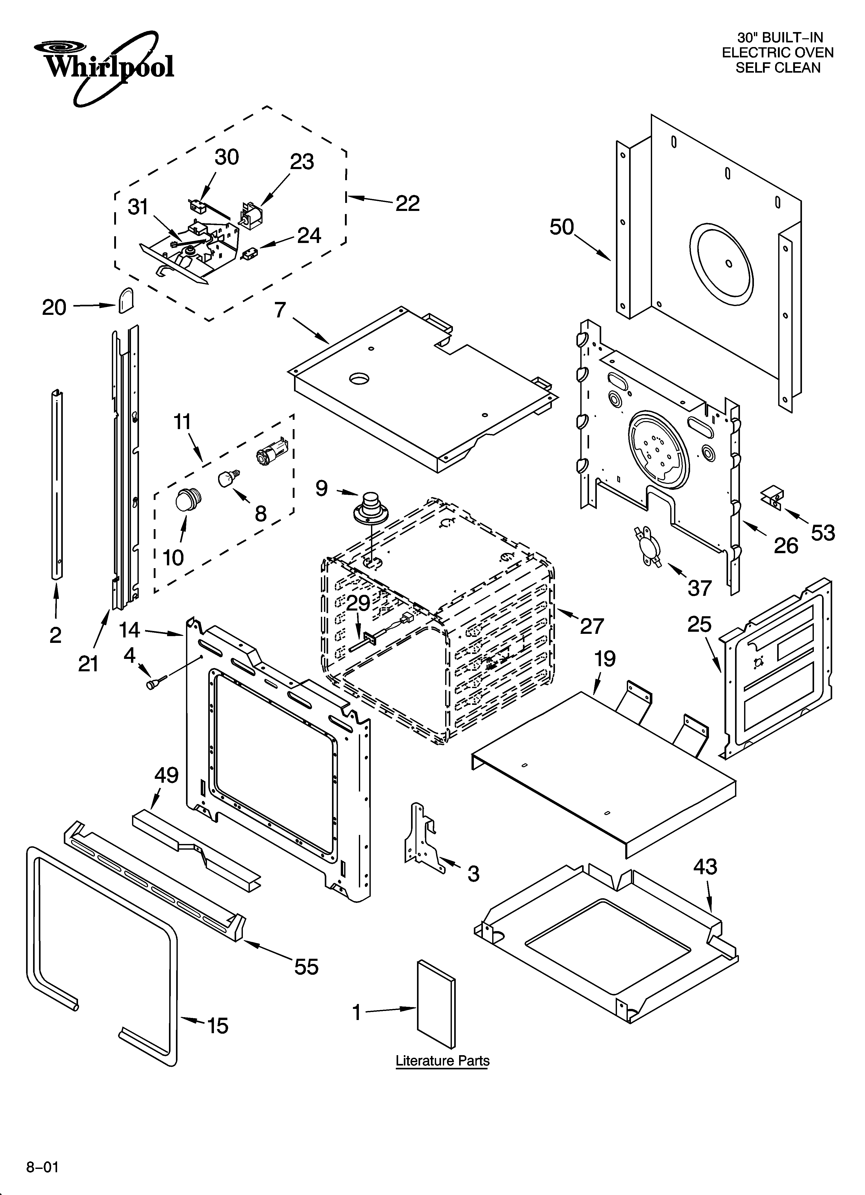 Whirlpool YRBS305PDQ7 oven parts diagram