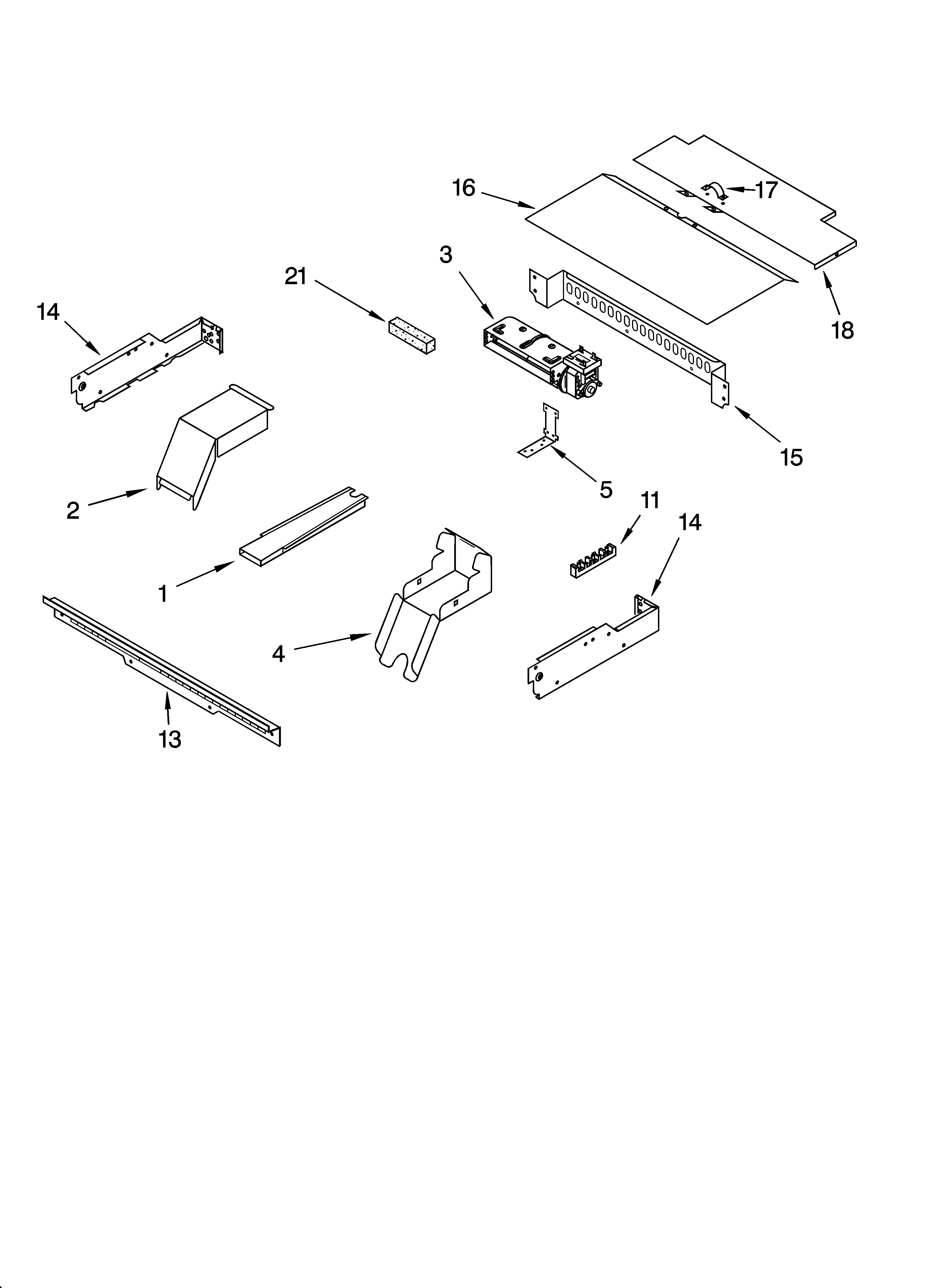 Whirlpool YRBS305PDQ7 top venting parts, optional parts diagram