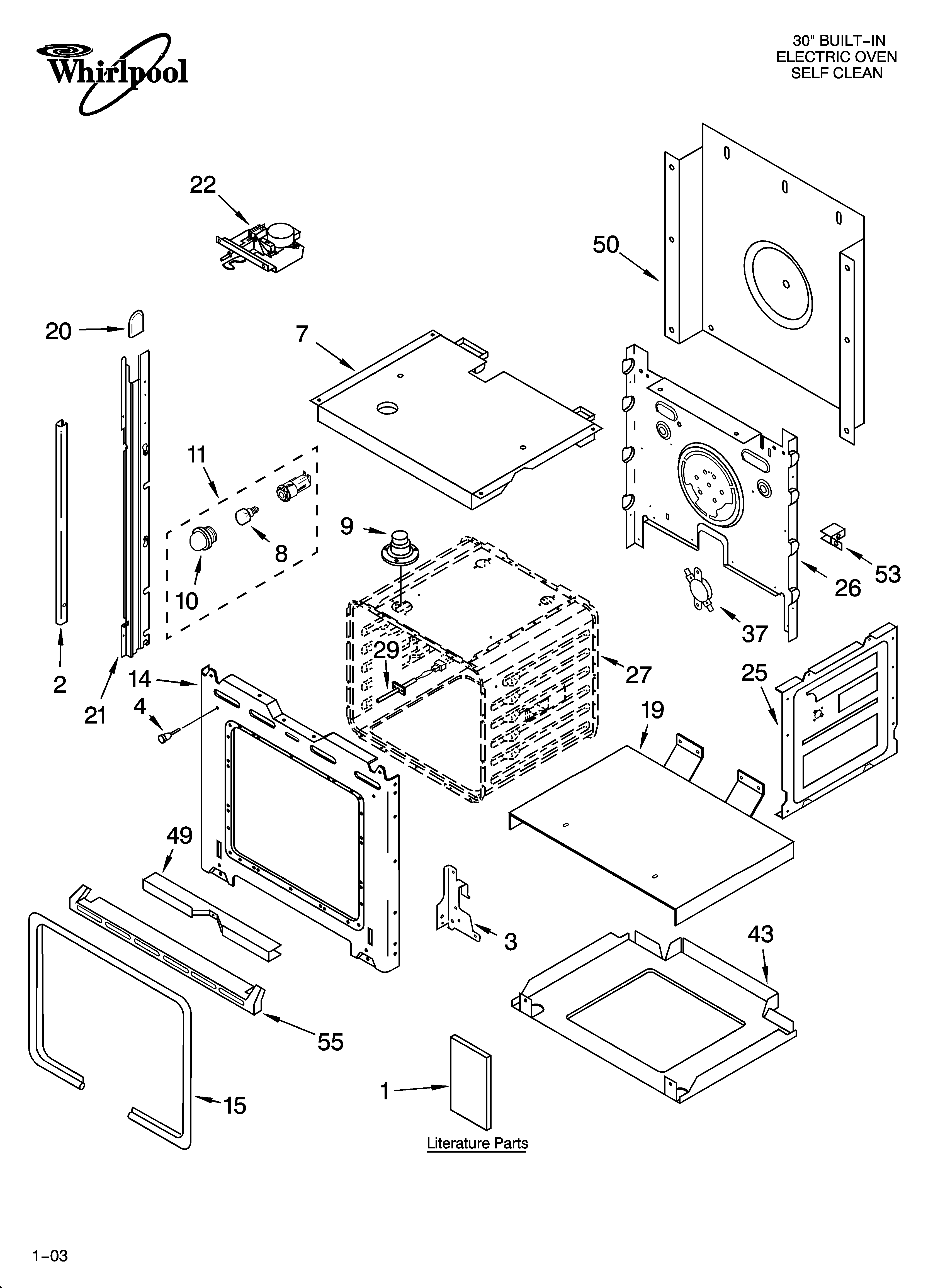 Whirlpool YRBS305PDQ9 oven parts diagram