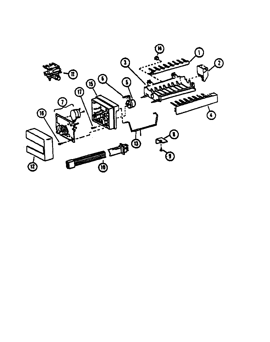 Amana 2599CIWEW-P1170601WW 8 cube compact ice maker diagram