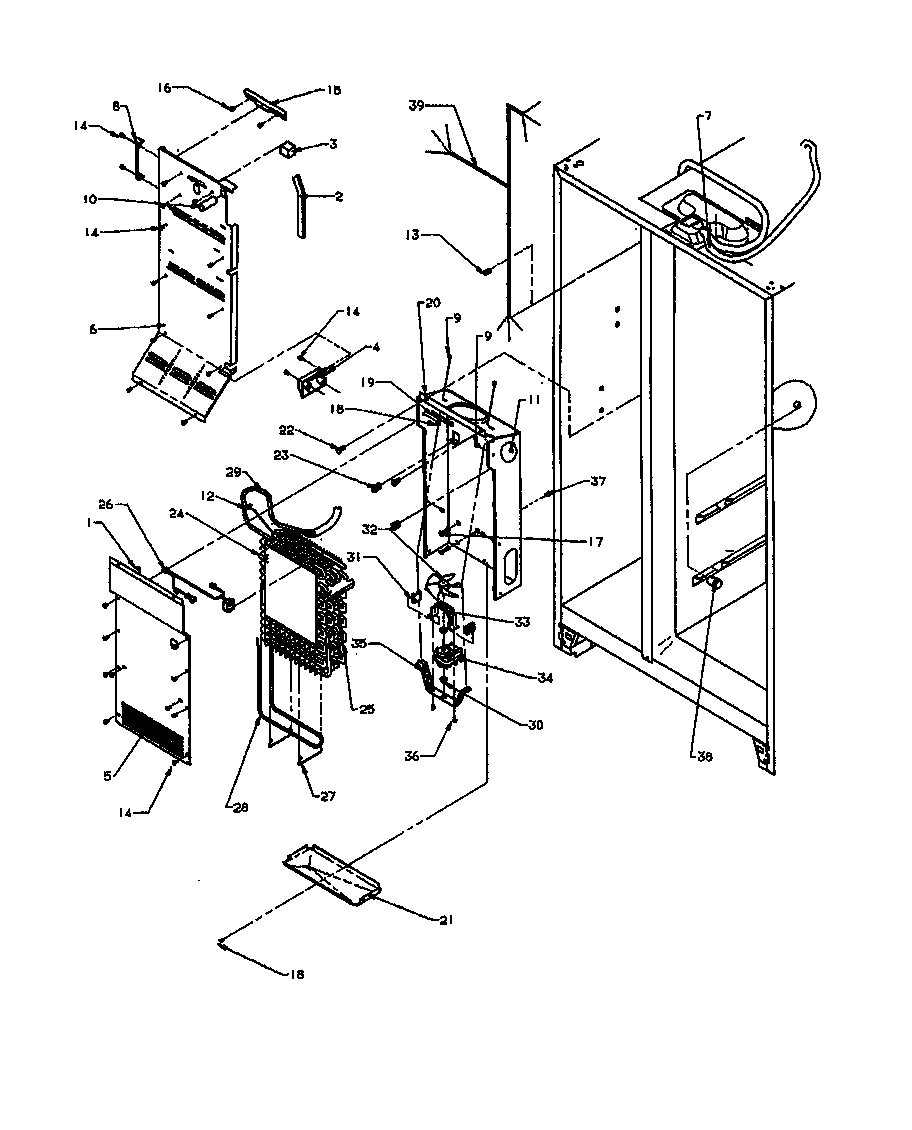 Amana 2599CIWEW-P1170601WW evap and air handling diagram