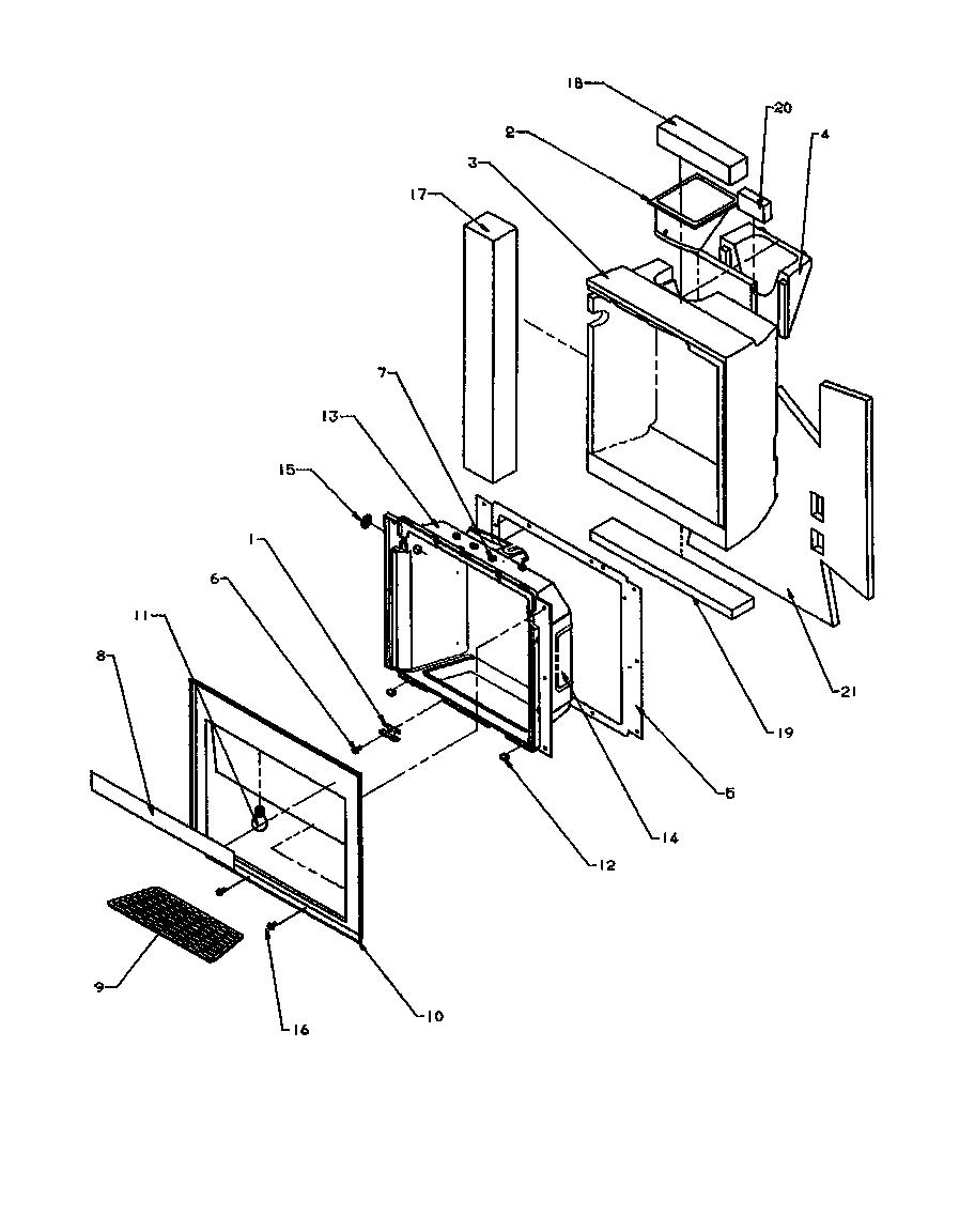 Amana 2599CIWEW-P1170601WW ice and water cavity diagram