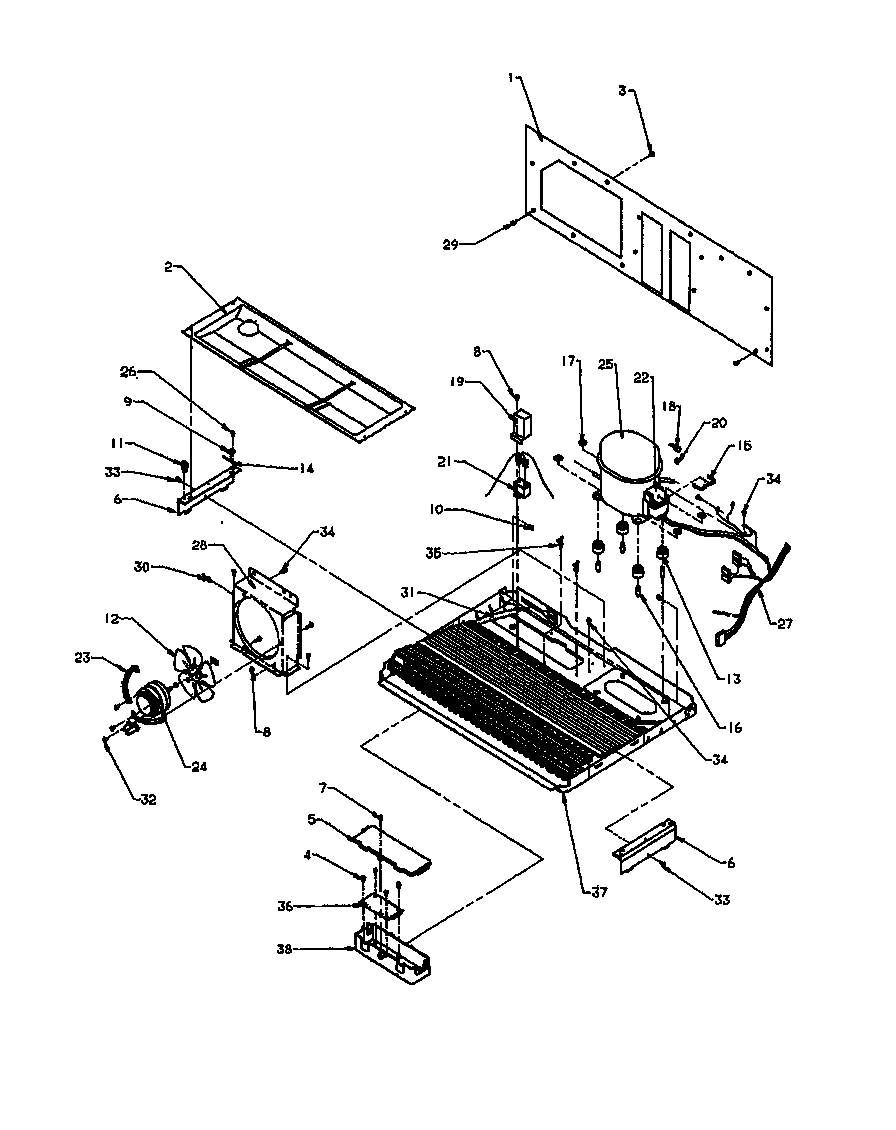 Amana 2599CIWEW-P1170601WW machine compartment diagram