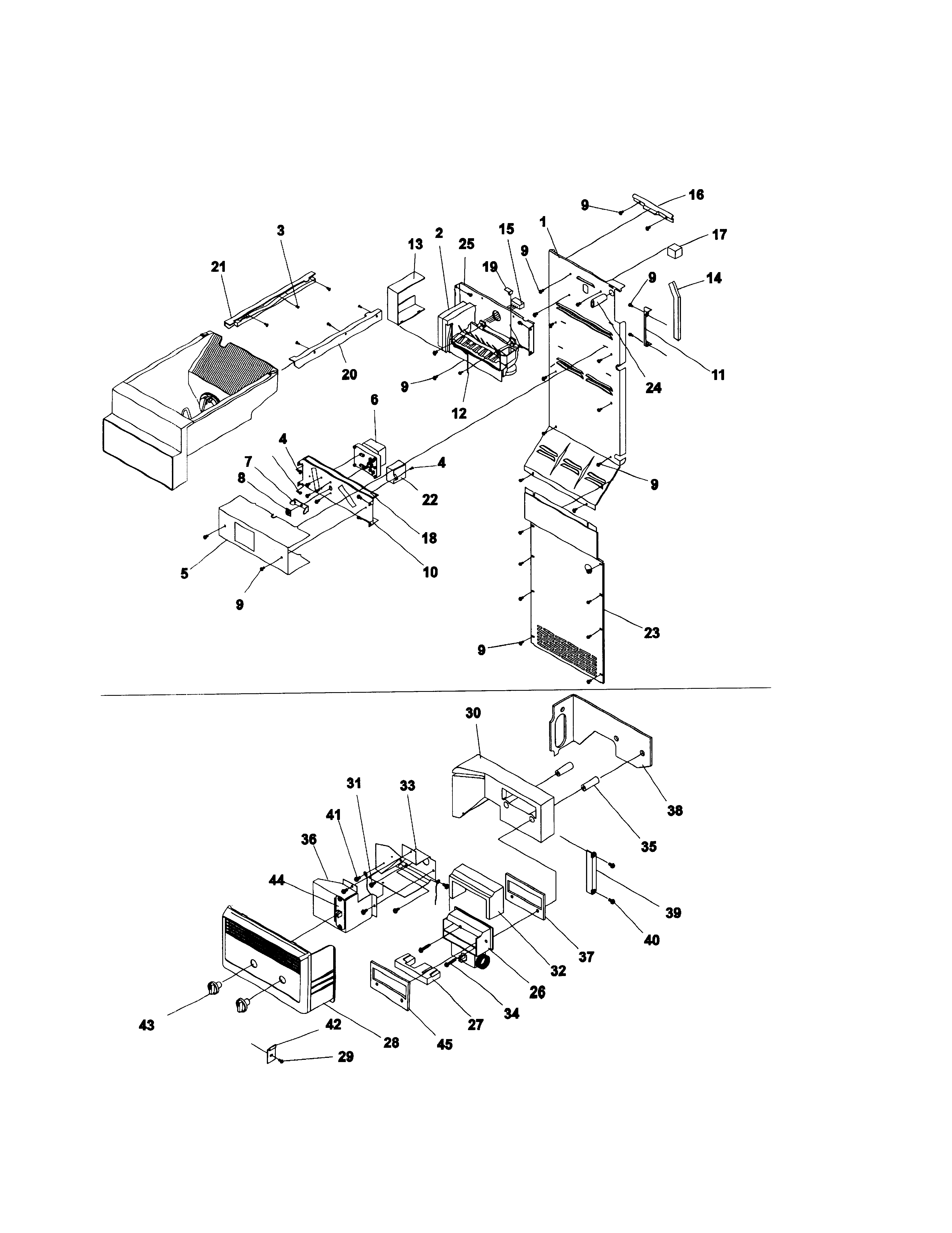 Amana 2699A ice maker / control assy diagram