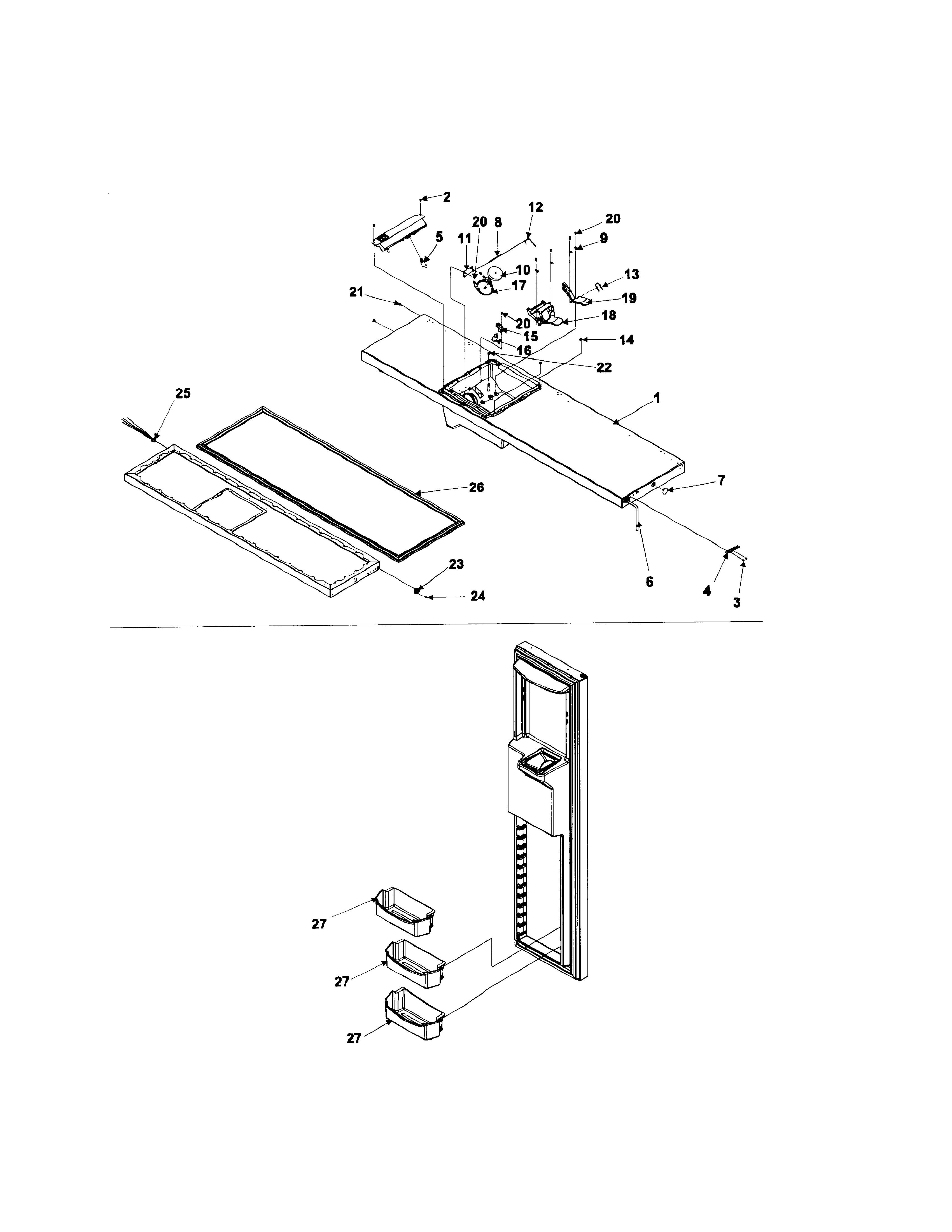 Amana 2699W freezer door diagram