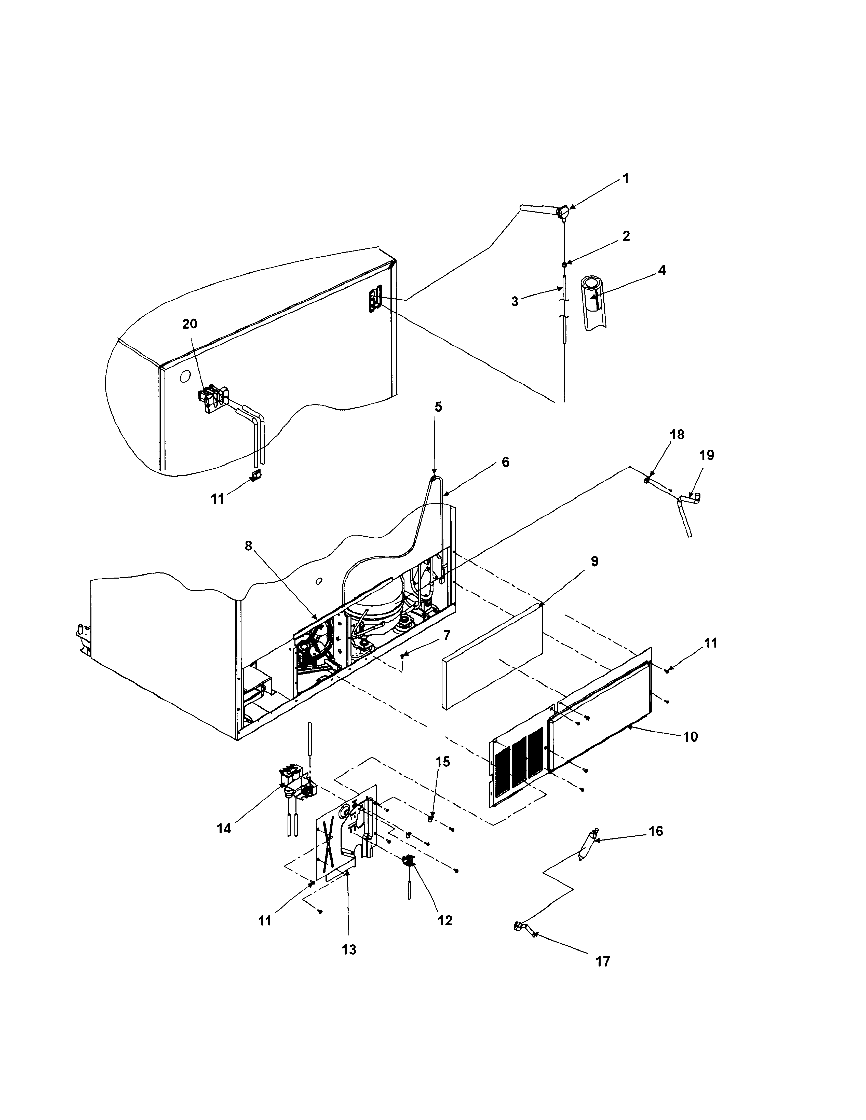 Amana 2699W filter assy / water valves diagram