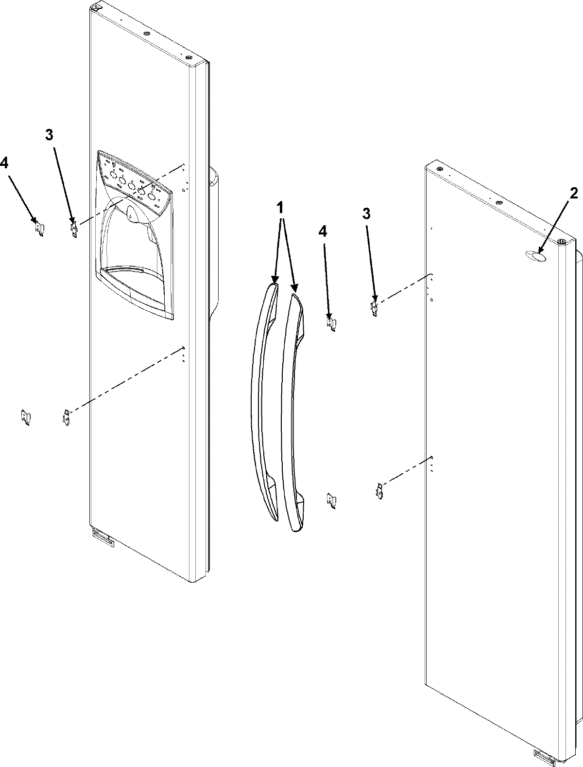 Amana ACD2232HRB handles and trim diagram