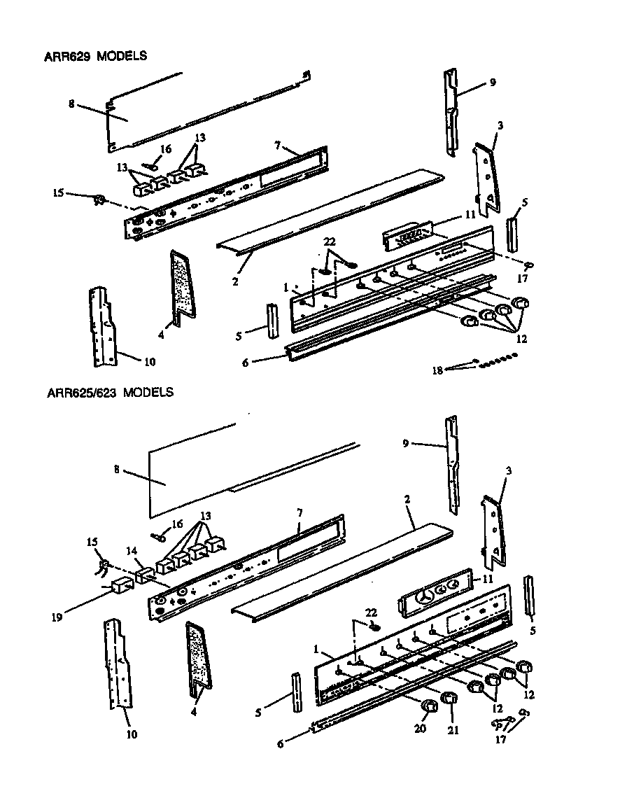 Amana ARR625W-P1130960NW control panel parts diagram
