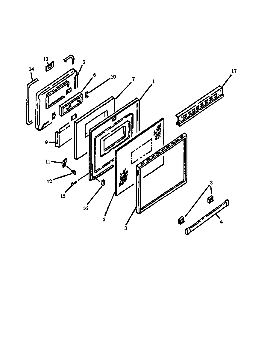 Amana ARR625W-P1130960NW oven door diagram