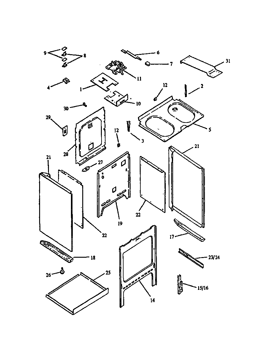 Amana ARR625W-P1130970NW cabinet assy diagram