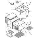Amana ARR629W-P1142616NL main top and oven assy diagram
