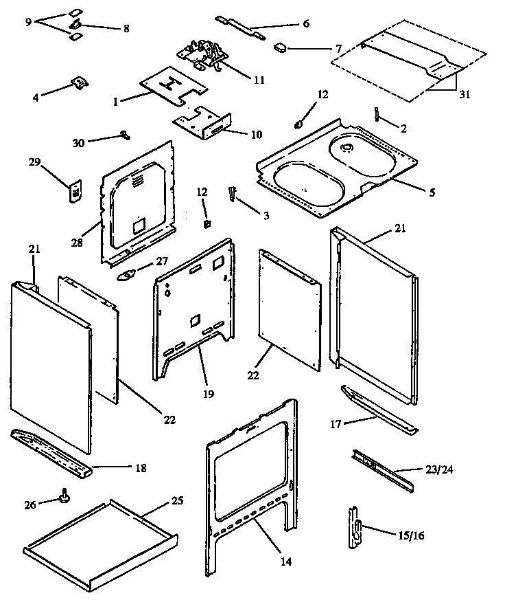 Amana ARR633WW-P1130968N cabinet assy diagram