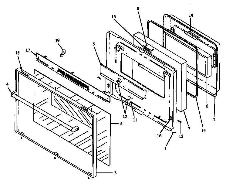 Amana ARR633WW-P1157908SW oven door diagram