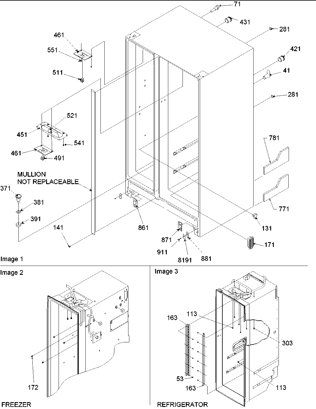 Amana ARS236XAW-PARS236XAW0 cabinet parts diagram