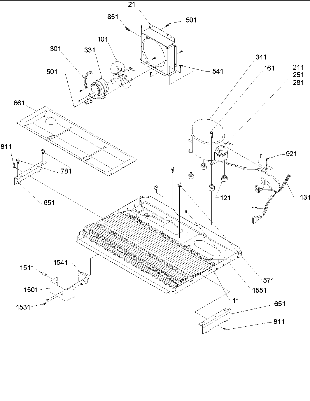 Amana ARS236XAW-PARS236XAW0 machine compartment & muffler assy diagram