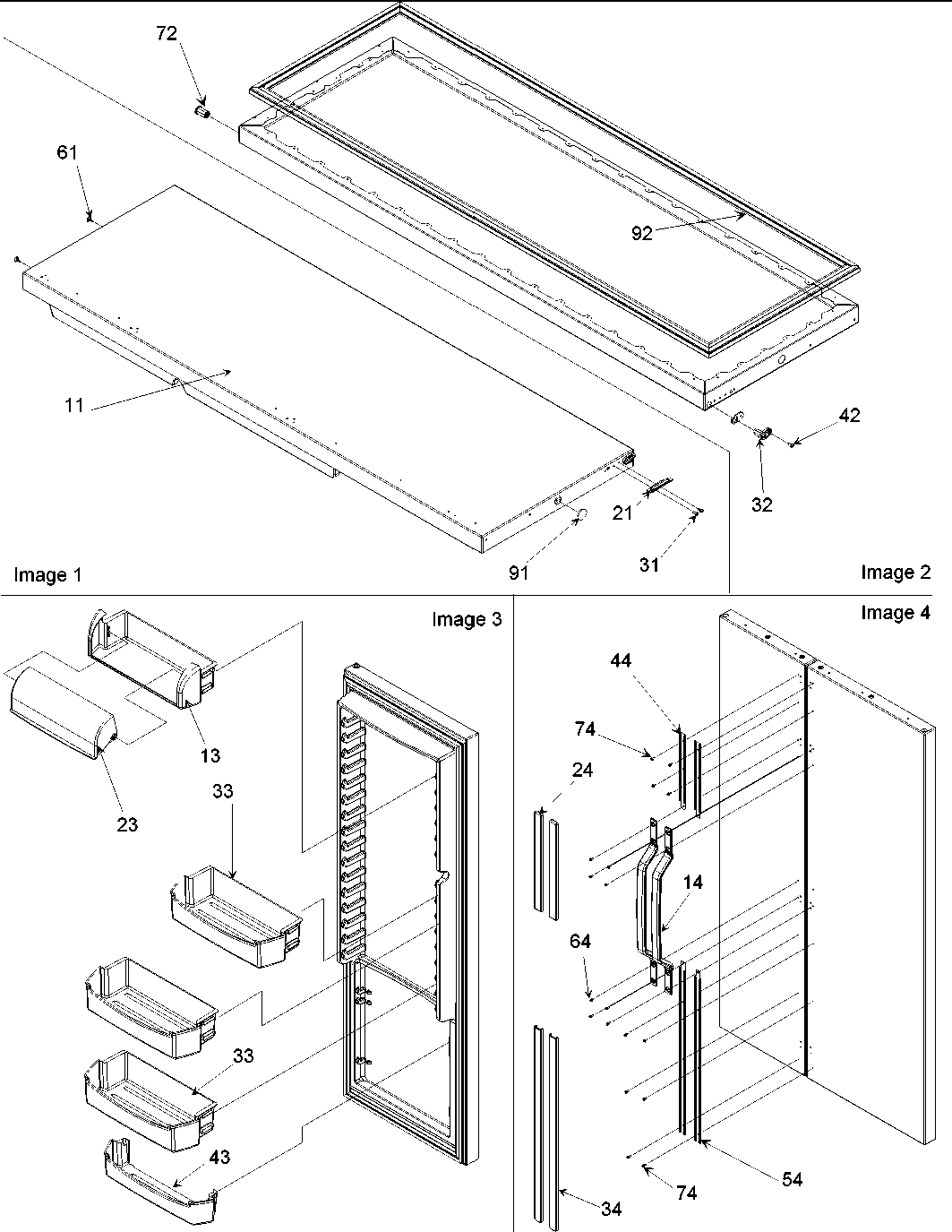 Amana ARS236XAW-PARS236XAW0 refrigerator door trim diagram
