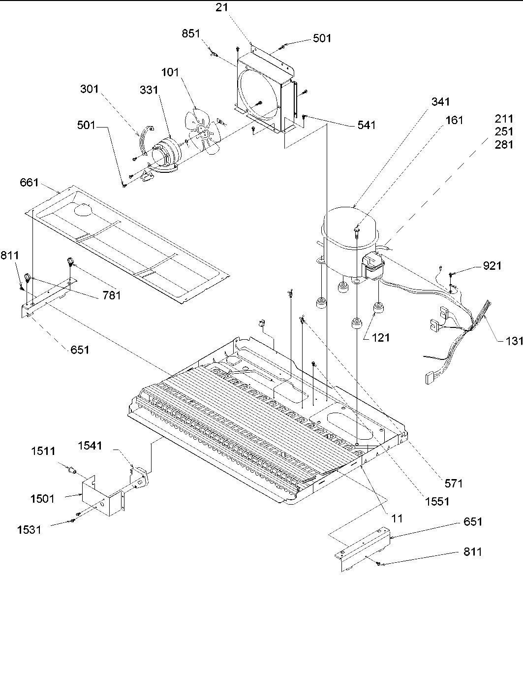 Amana ARS266XAW-PARS266XAW0 machine compartment & muffler assy diagram