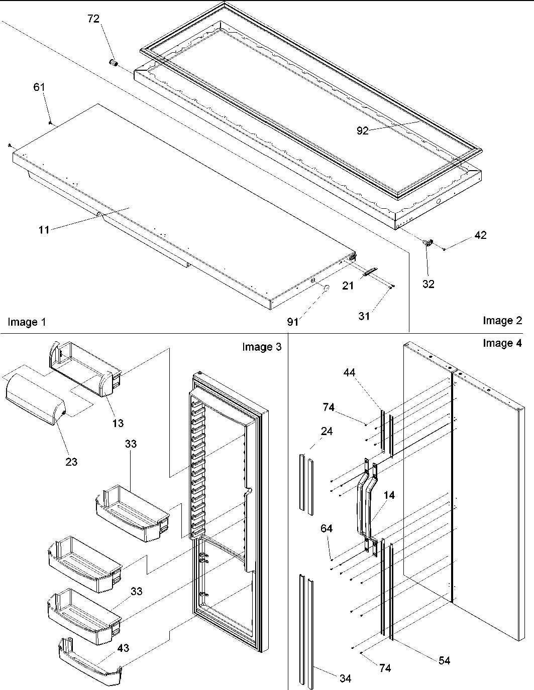 Amana ARS266XAW-PARS266XAW0 refrigerator door trim diagram