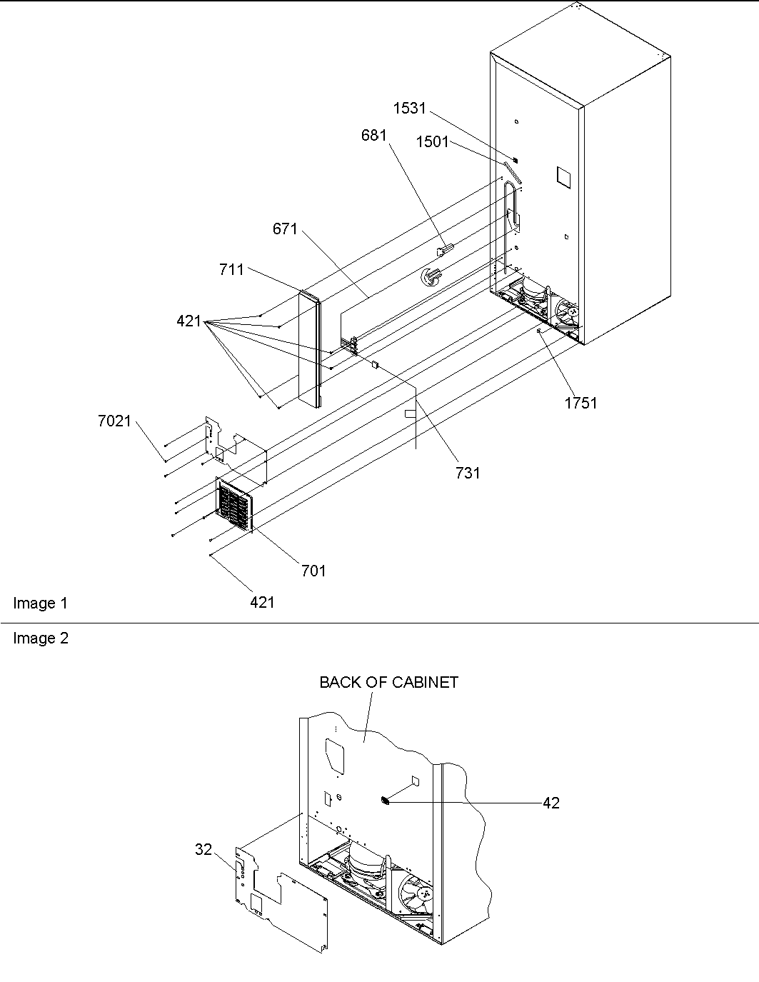 Amana BX518VE-P1324301WE cabinet back diagram