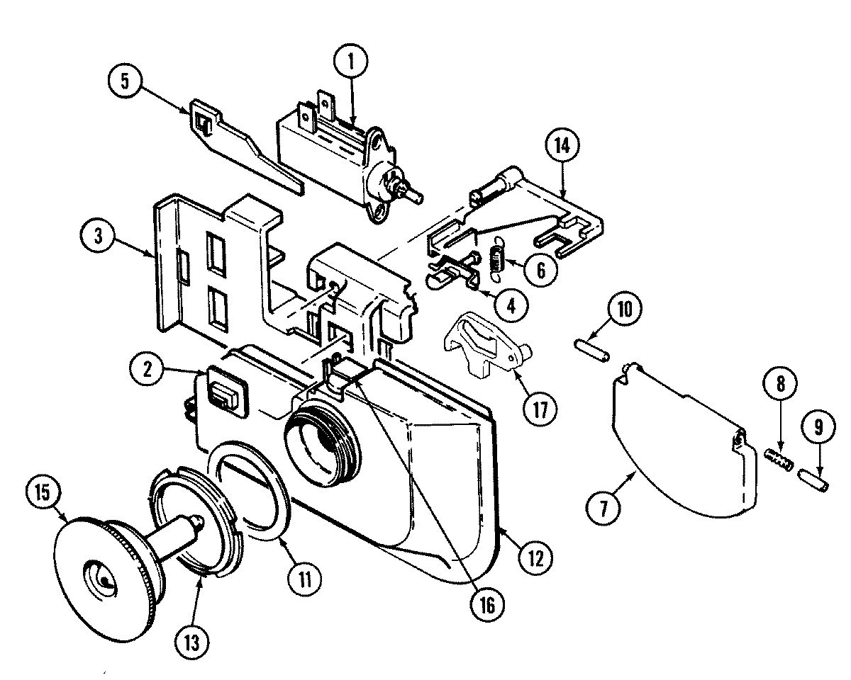 Crosley CDC400B rinse aid & soap dispenser diagram