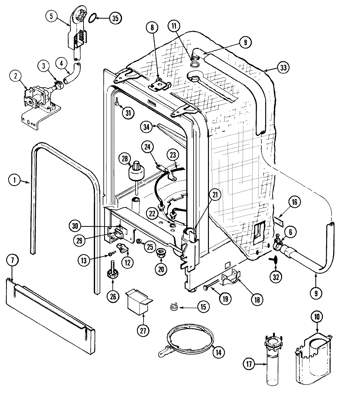 Crosley CDC400B tub diagram