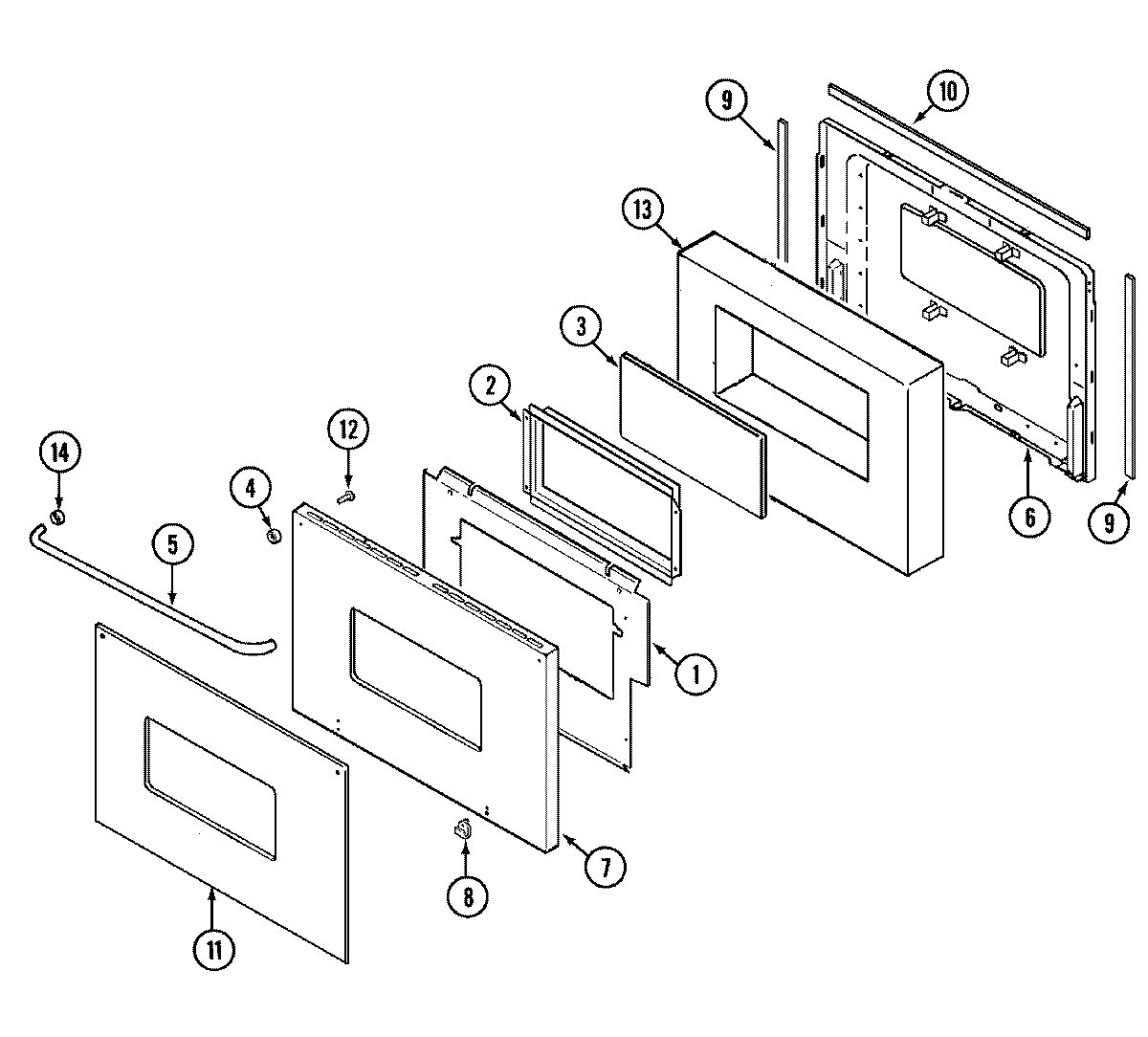 Maytag CWE5200ACB door (upper) diagram